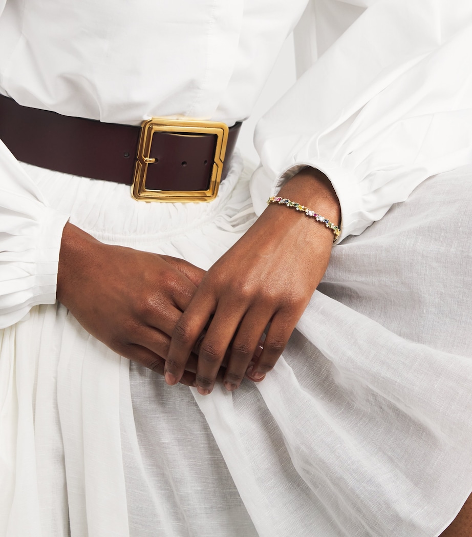 Yellow Gold and Rainbow Sapphire Frenzy Tennis Bracelet 18K YG/RS Image 2