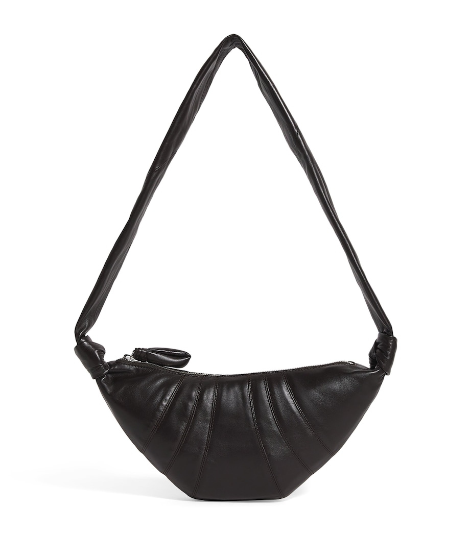 Small Nappa Leather Croissant Cross-Body Bag BR490DARK CHOCOLATE Image 1