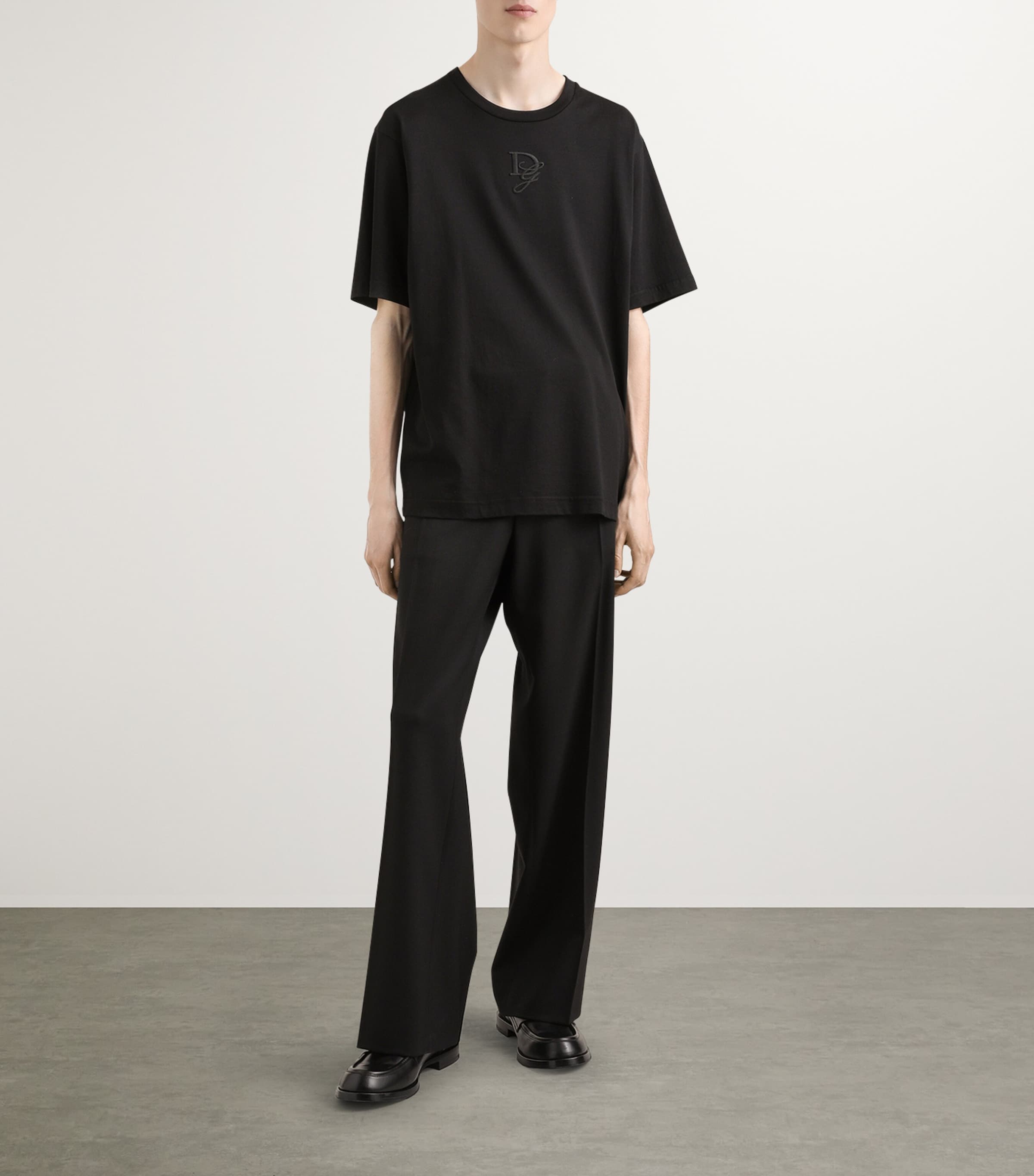 Cotton Embroidered Logo T-Shirt N0000-BLACK Image 2