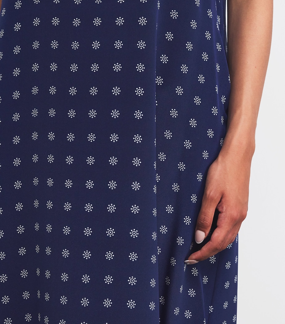 Silk Printed Maxi Dress NAVY Image 5
