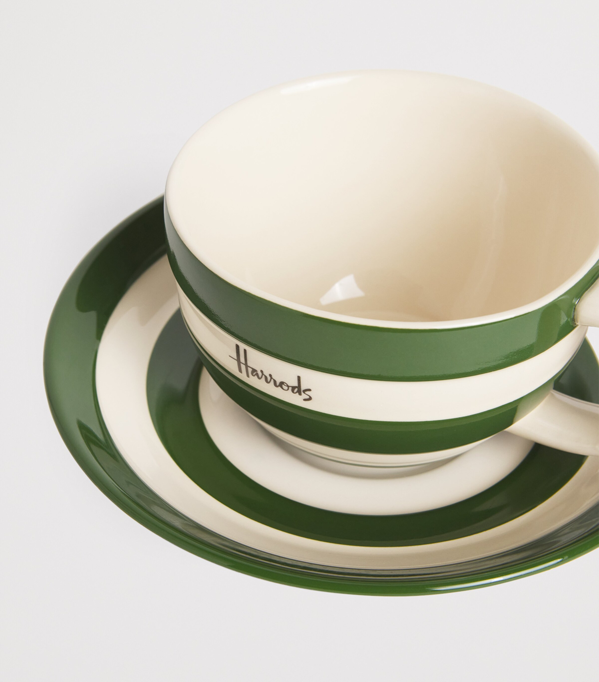 Harrods Cornish Stripe Cup and Saucer Set | Harrods UK