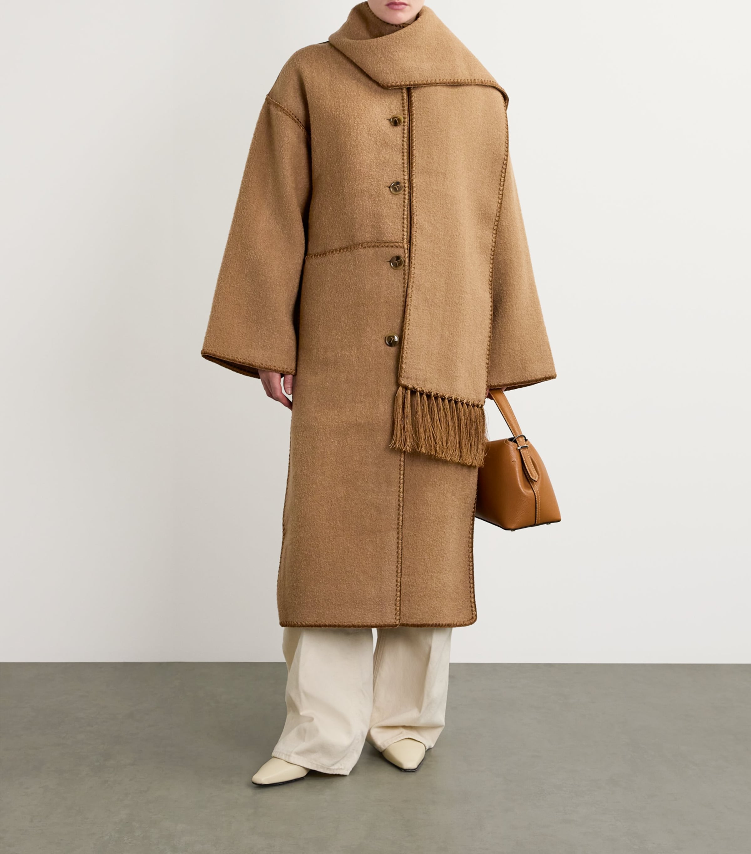 Wool-Blend Scarf Coat CAMEL 033 Image 2