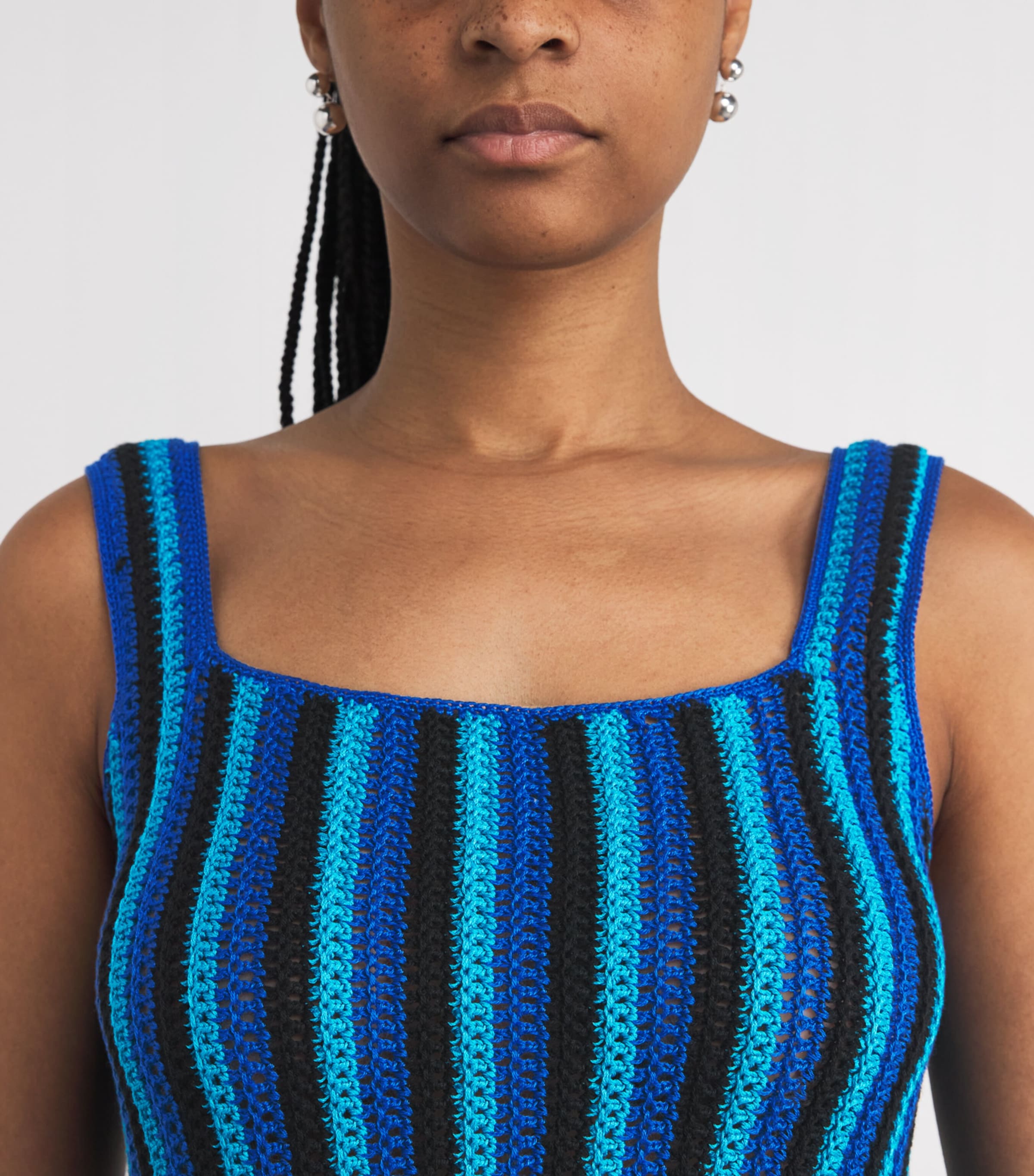 ESCVDO Womens Fringe Misti Top Blue Image 6