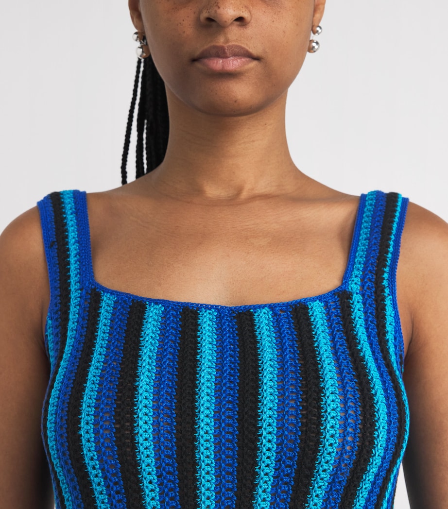 ESCVDO Womens Fringe Misti Top Blue Image 6