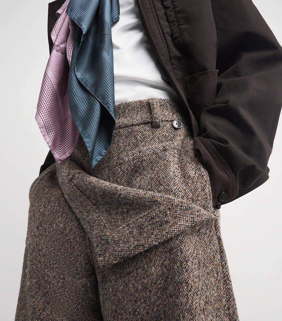 Wool Fold-Over Wide-Leg Trousers RUST Image 6