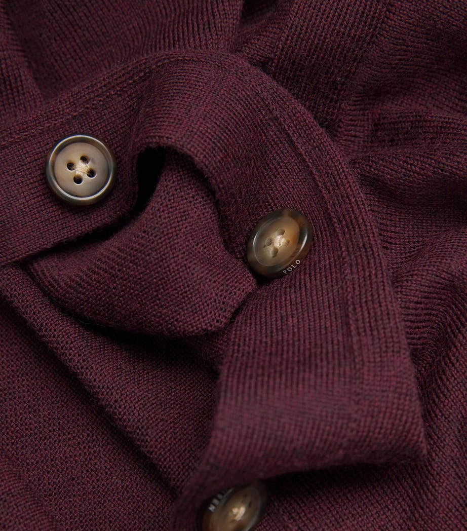 Merino Wool V-Neck Cardigan AGED WINE HEATHER Image 5