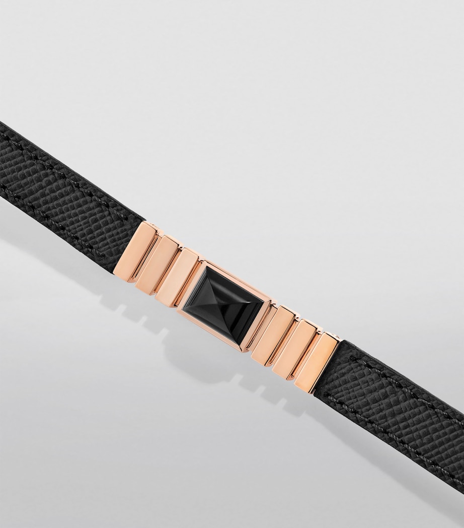 Rose Gold and Saffiano Leather UNII Bracelet ROSE GOLD Image 4