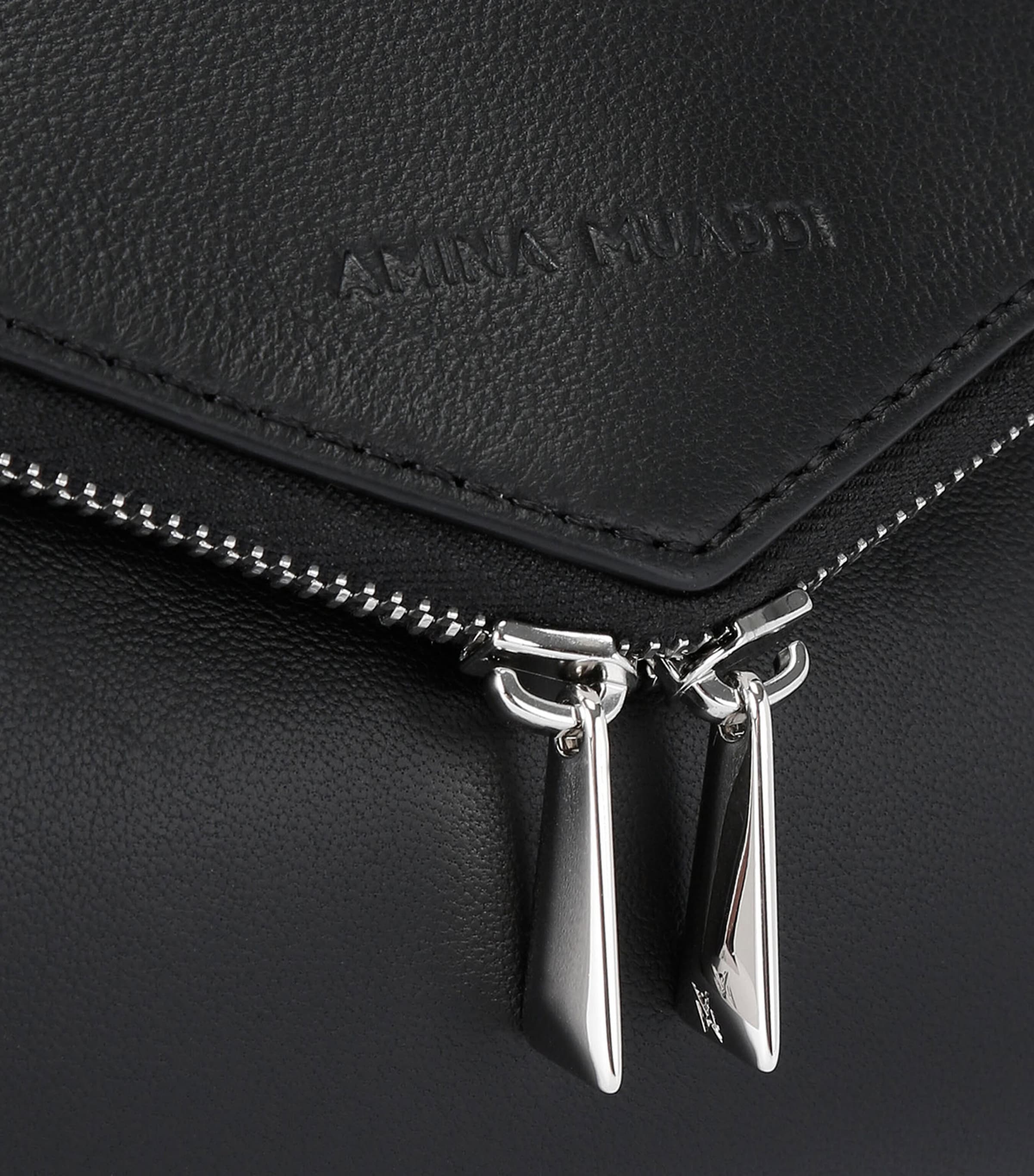 Small Leather Gemini Shoulder Bag BLACK Image 3