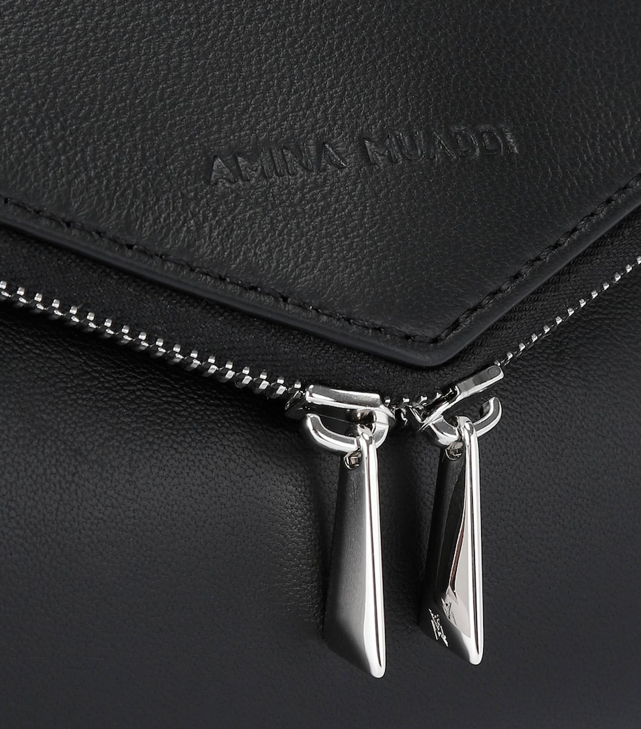 Small Leather Gemini Shoulder Bag BLACK Image 3