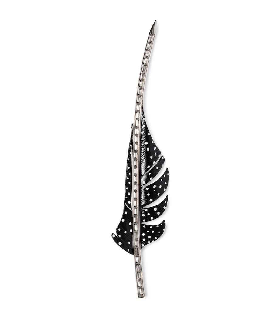 TOM FORD Crystal-Embellished Feather Brooch Tnq Image 1