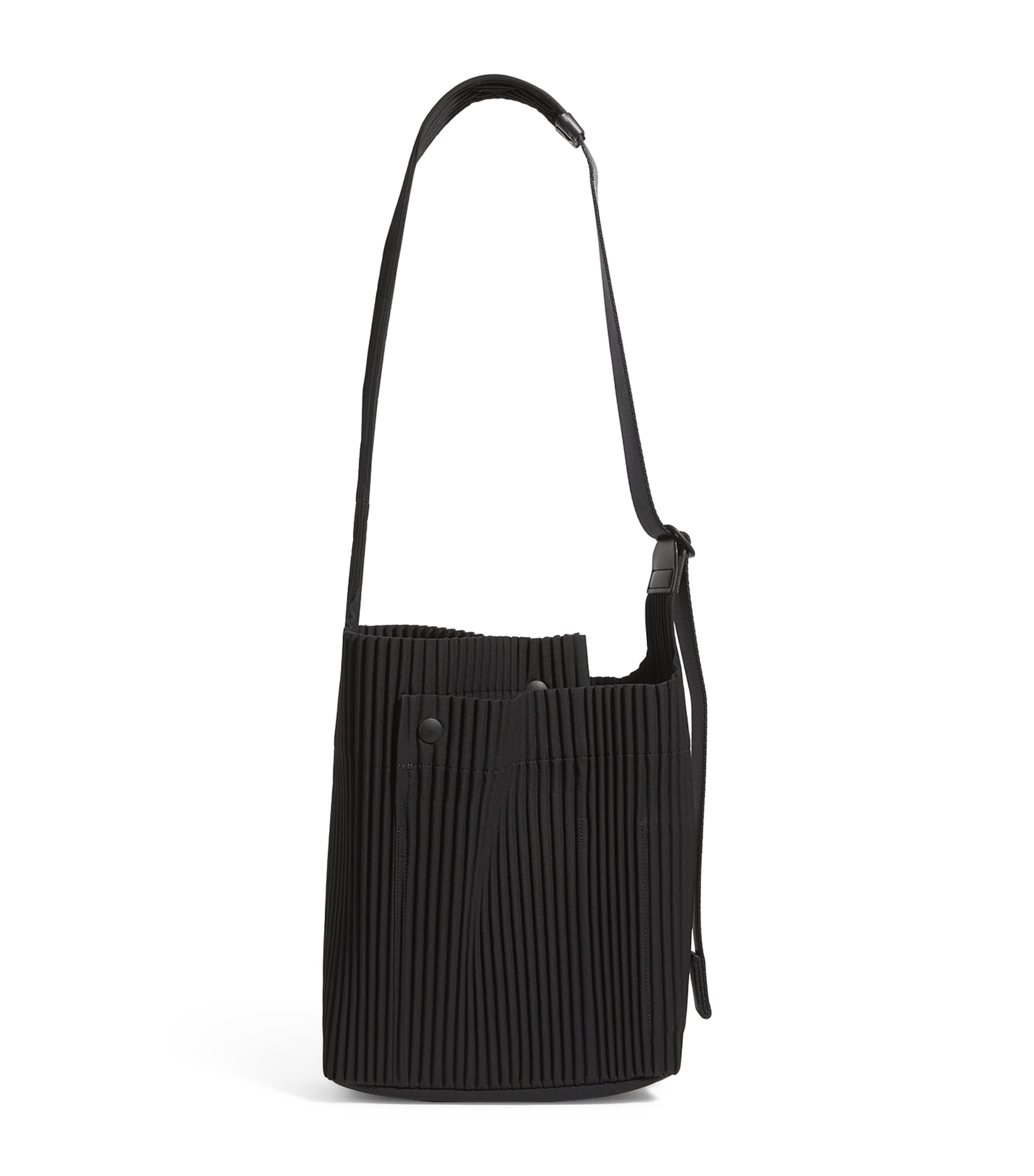 Issey Miyake Pleated Utility Shoulder Bag In Grey