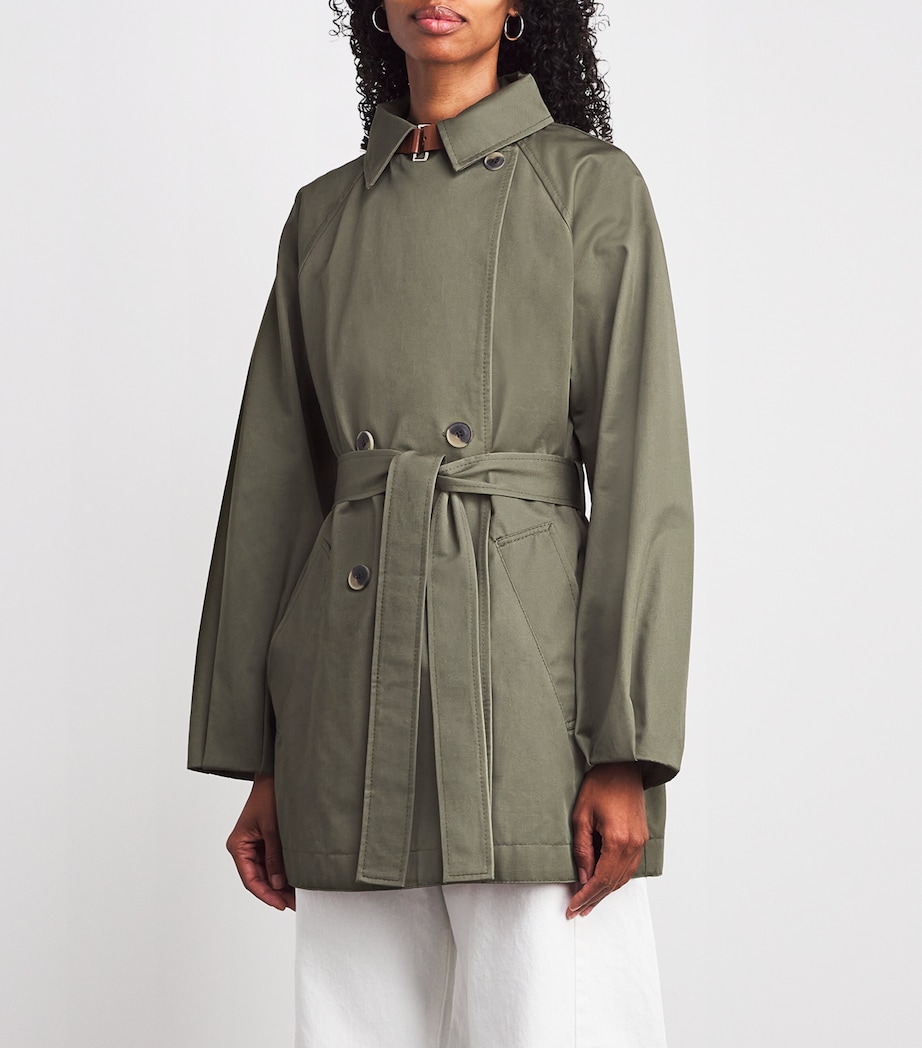 Cotton Short Trench Coat KAKI Image 3