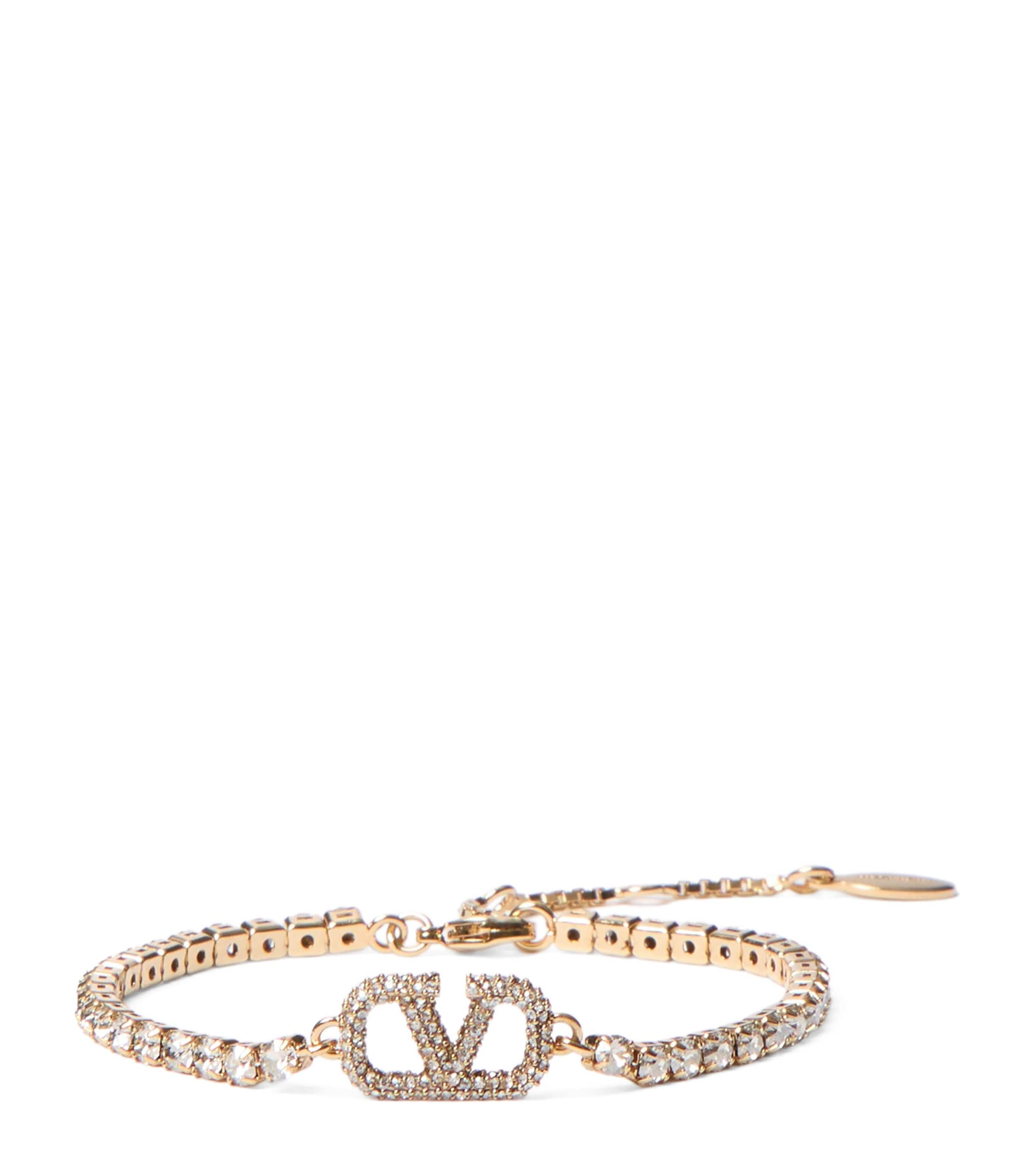 VALENTINO GARAVANI EMBELLISHED VLOGO BRACELET 