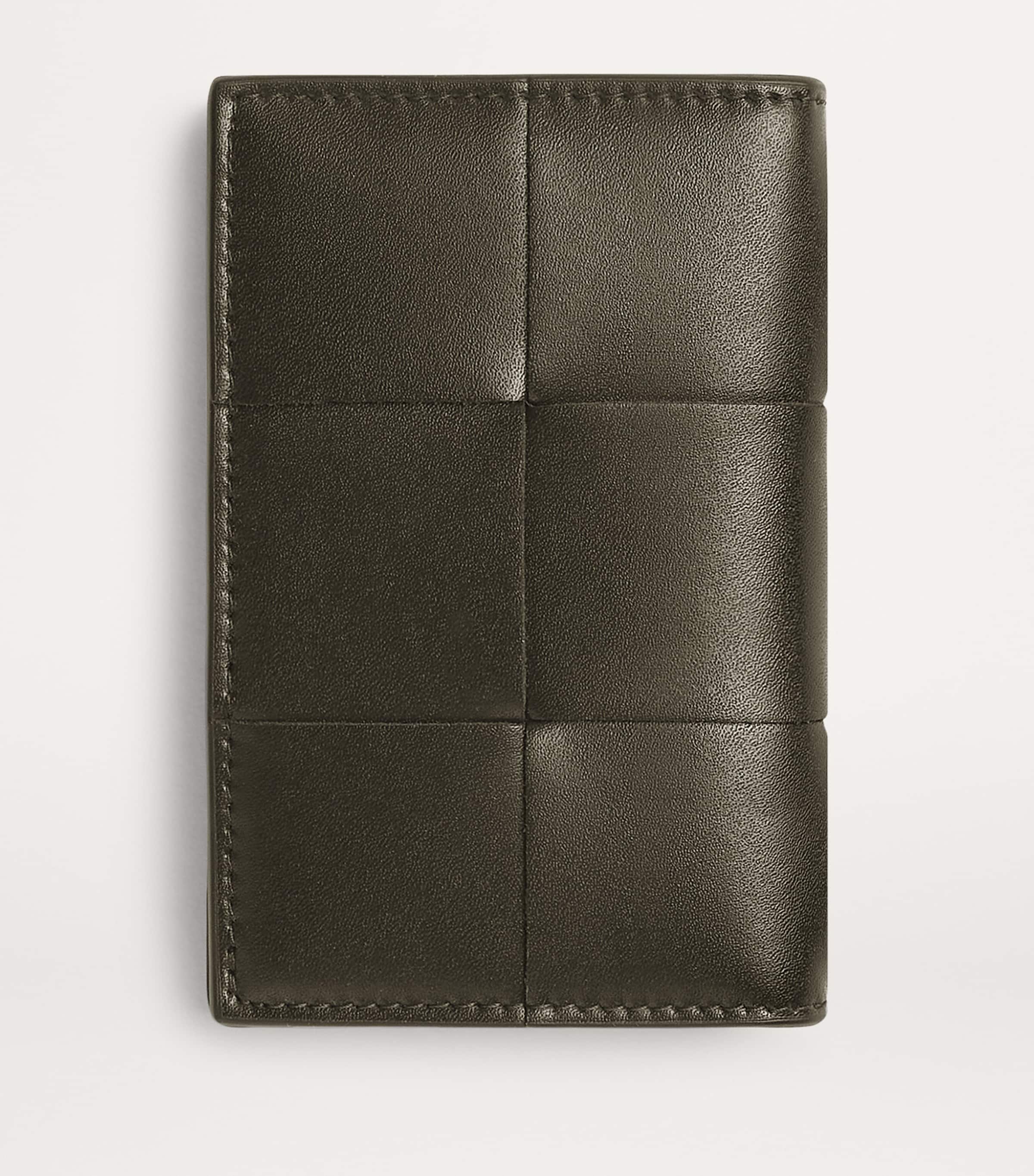 ★BOTTEGA VENETA★ Cassette Gold Zipper 3 Slot Card Holder Bottega Veneta Dark Burgundy Intrecciato Leather Zip Card