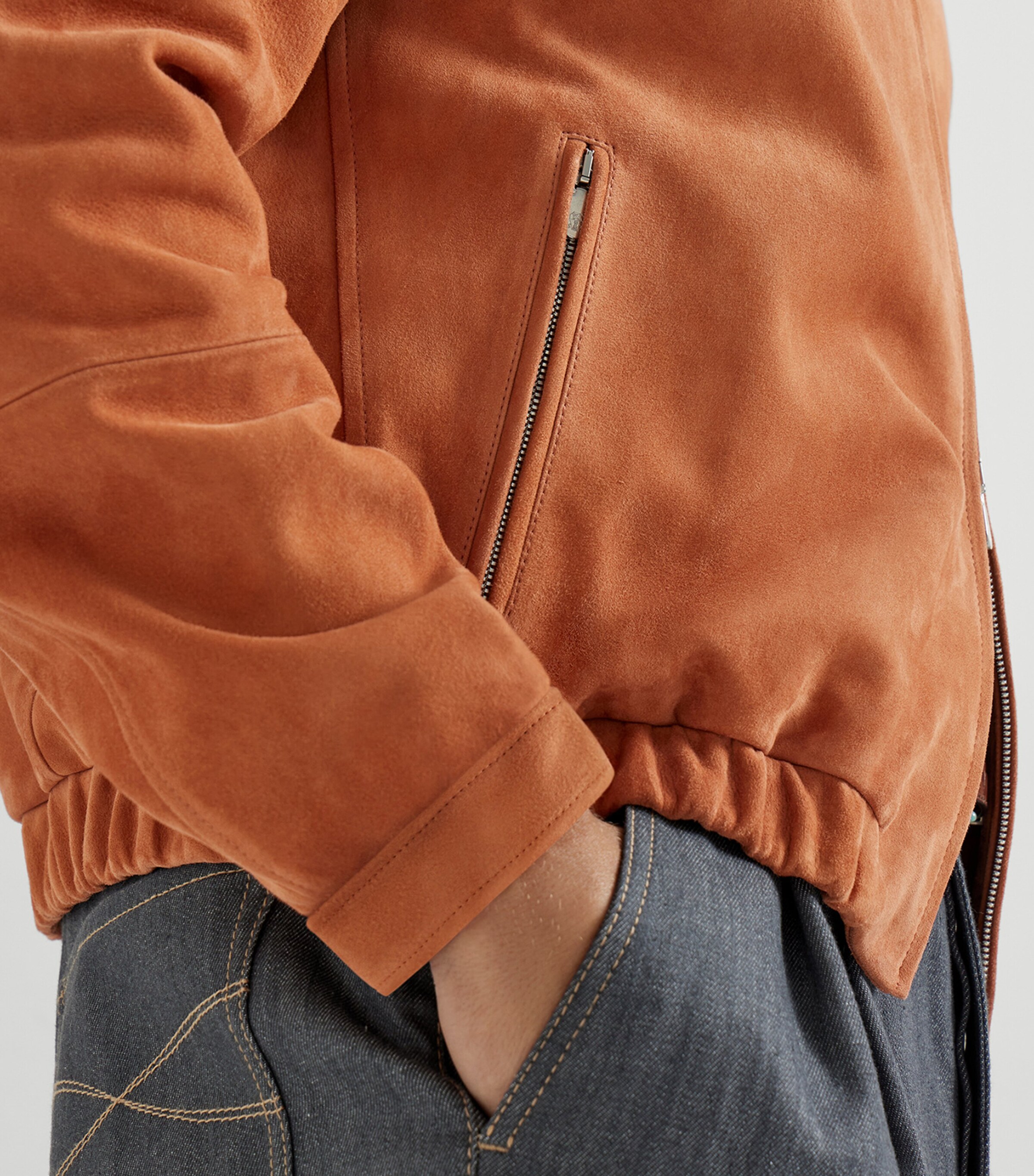 Brunello Cucinelli Mens Suede Zip-Up Jacket Image 5