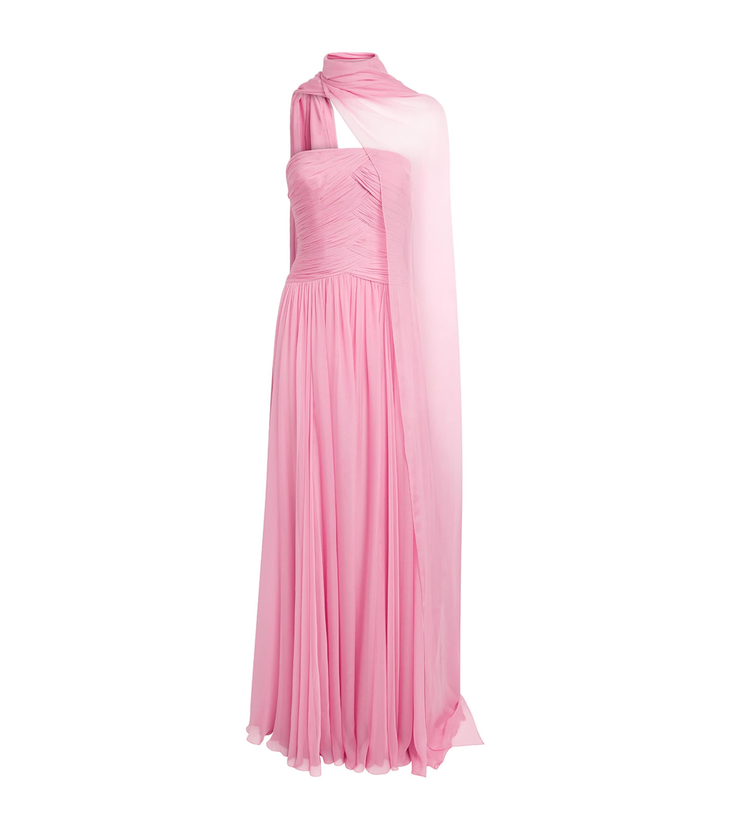 Zuhair Murad Womens Silk Chiffon Strapless Gown Cradle Pink Image 1