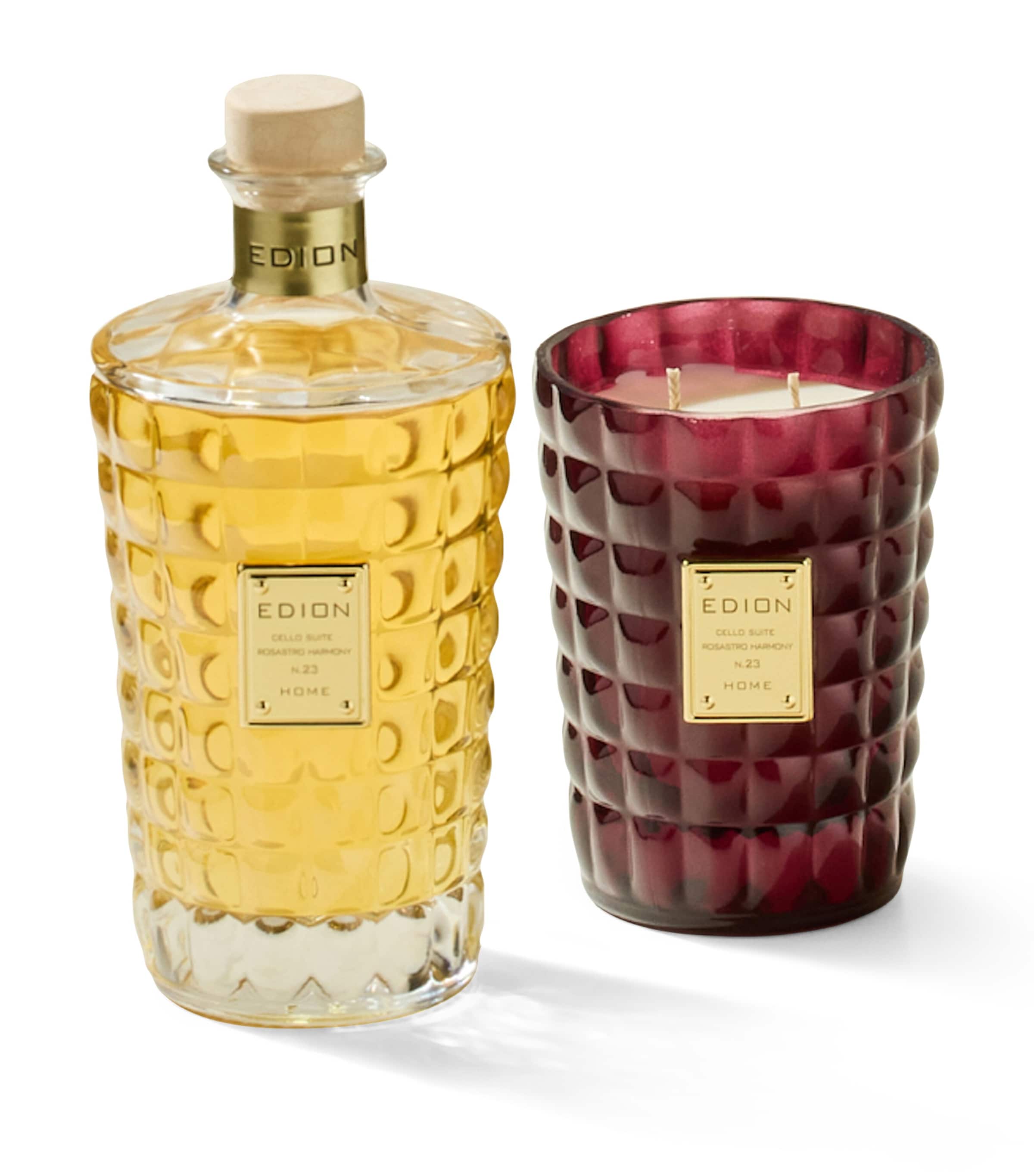 Edion Cello Suite No.23 Rosastro Harmony Diffuser And Candle Set In Transparent