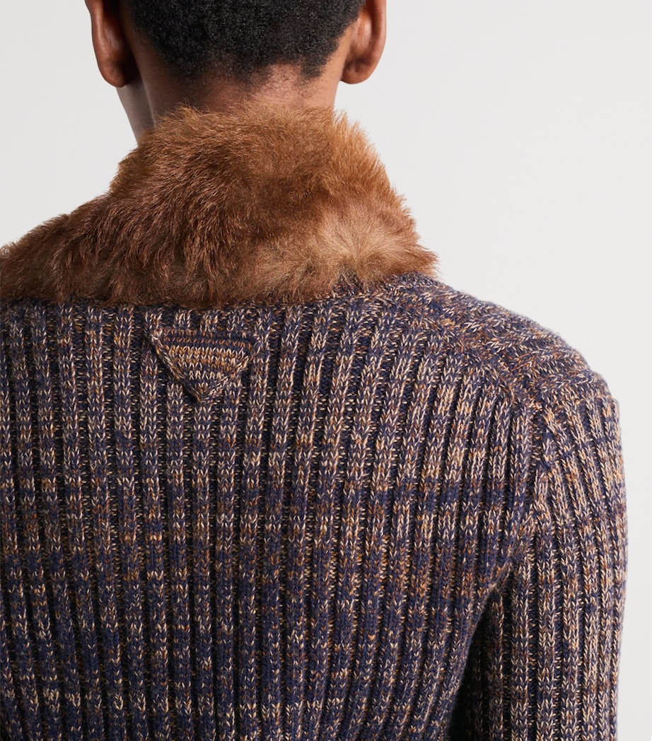 Wool-Cashmere Mouliné Cardigan F0XB7 Image 6