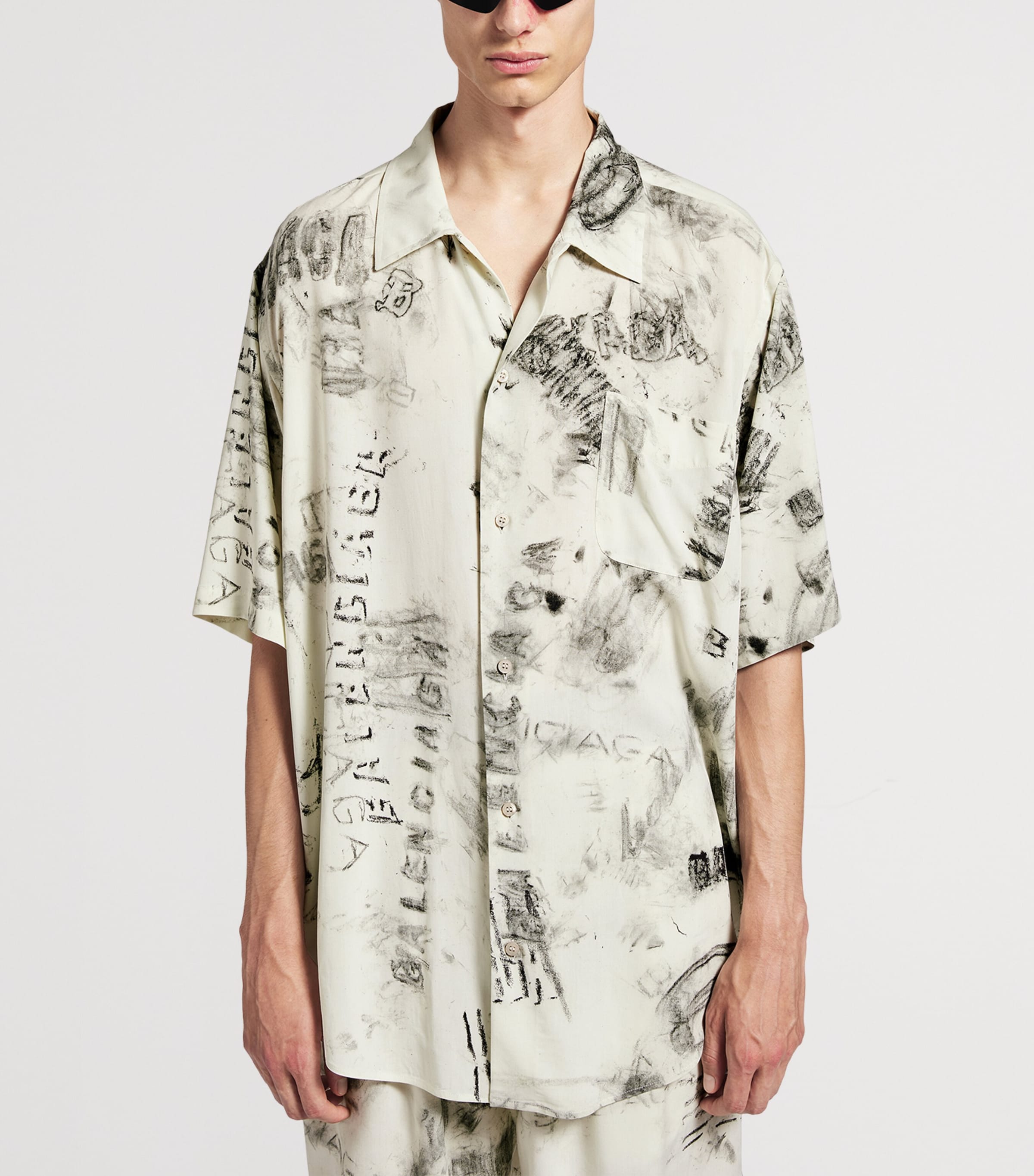 Washed Crayon Oversized Short-Sleeve Shirt 1240 Image 5