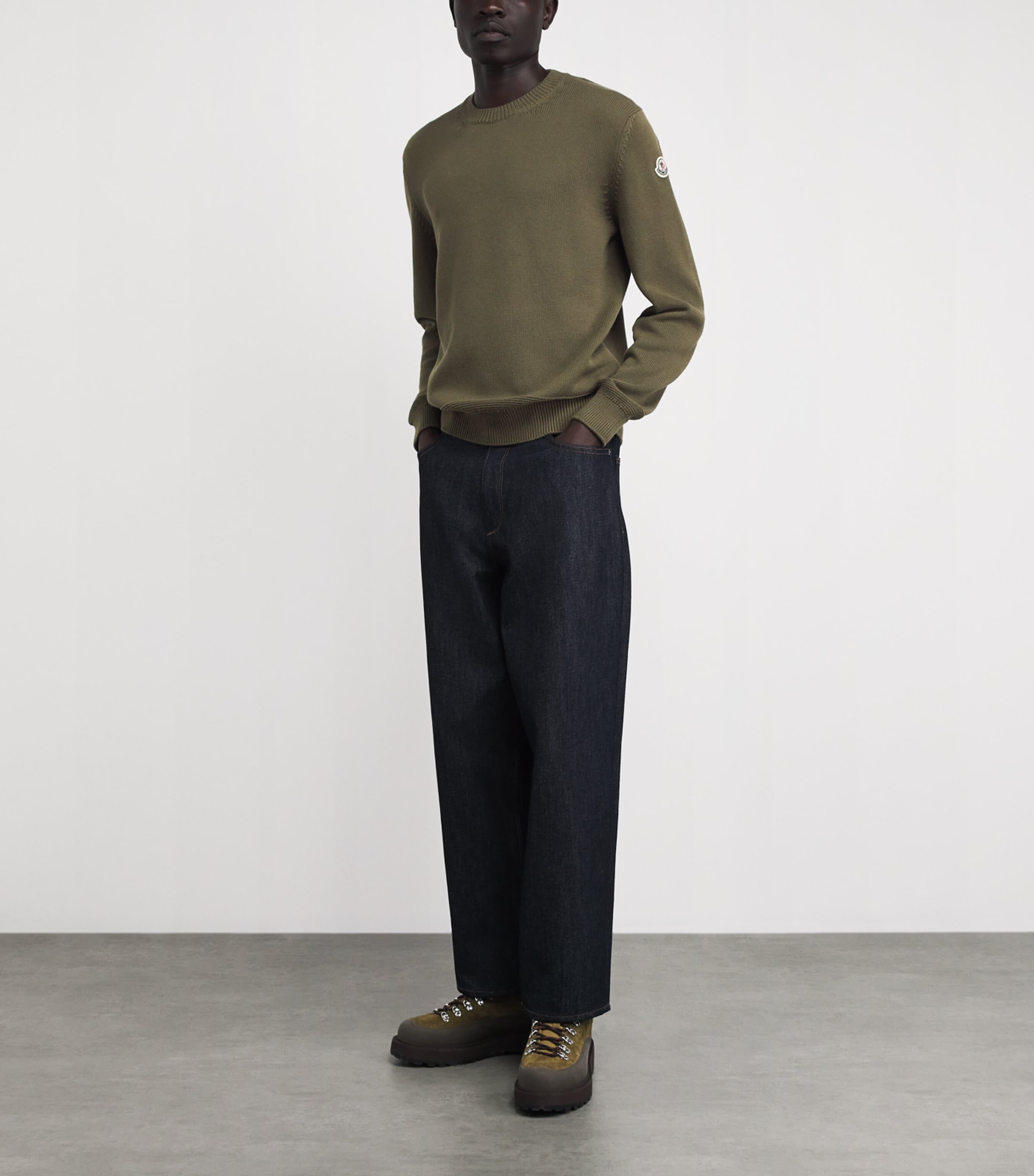 Moncler Green Cotton Tricot Sweater | Harrods US