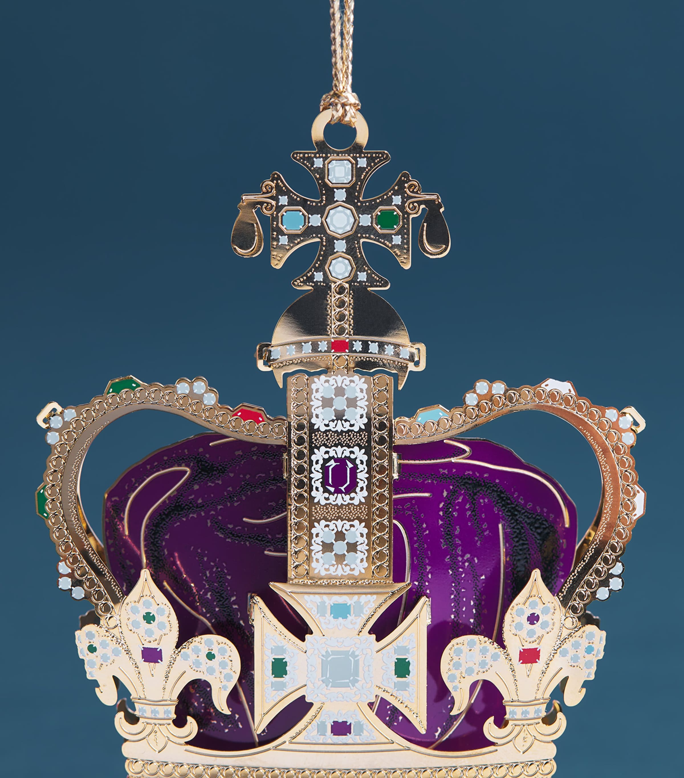The London Christmas Company Crown Decoration Gold, Purple Image 2