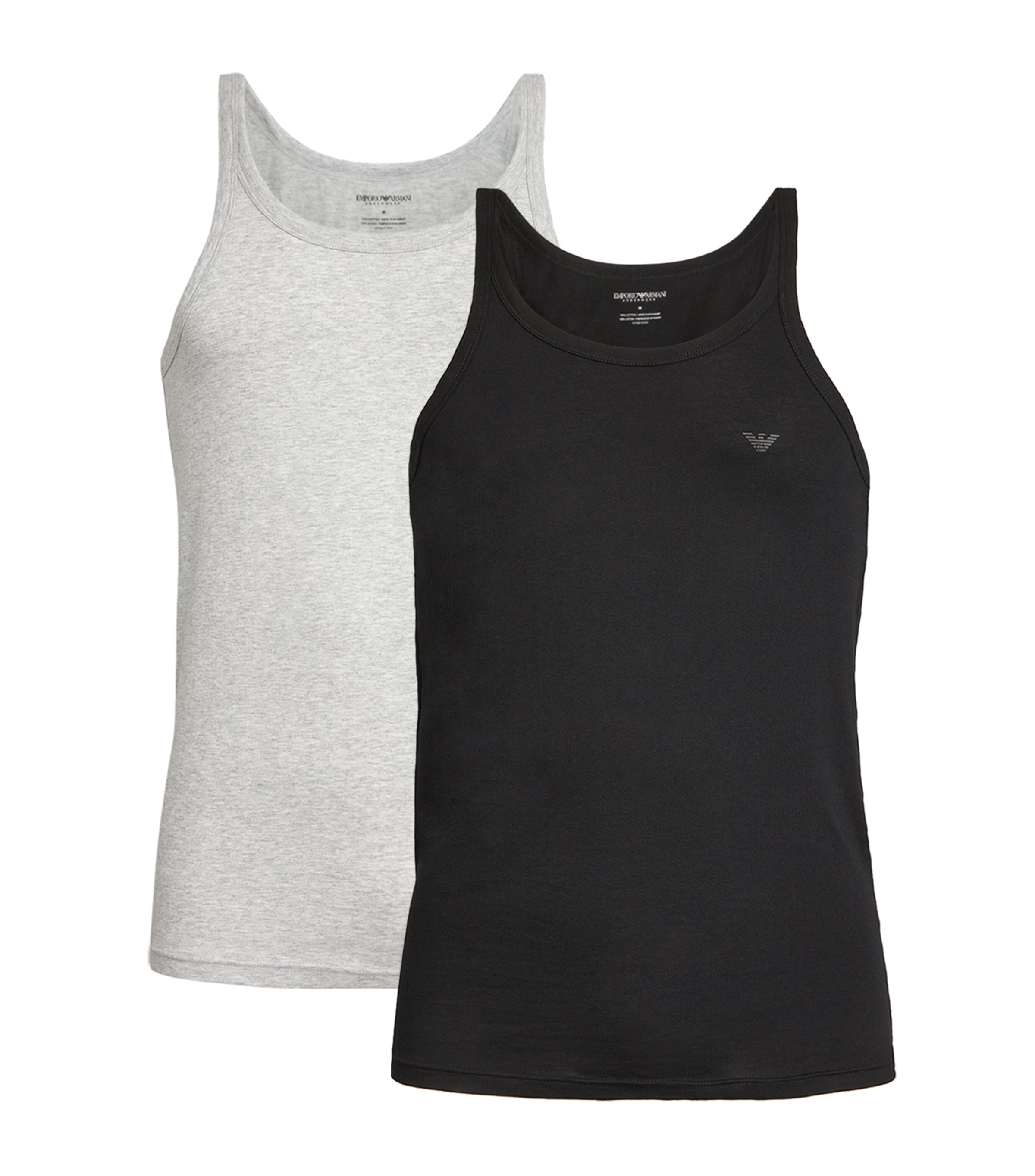 Shop Emporio Armani Cotton Logo Vests