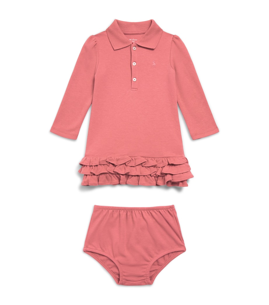Ralph Lauren Kids Cotton Polo Dress and Bloomers Set (3-24 Months) Canvas Pink Image 1