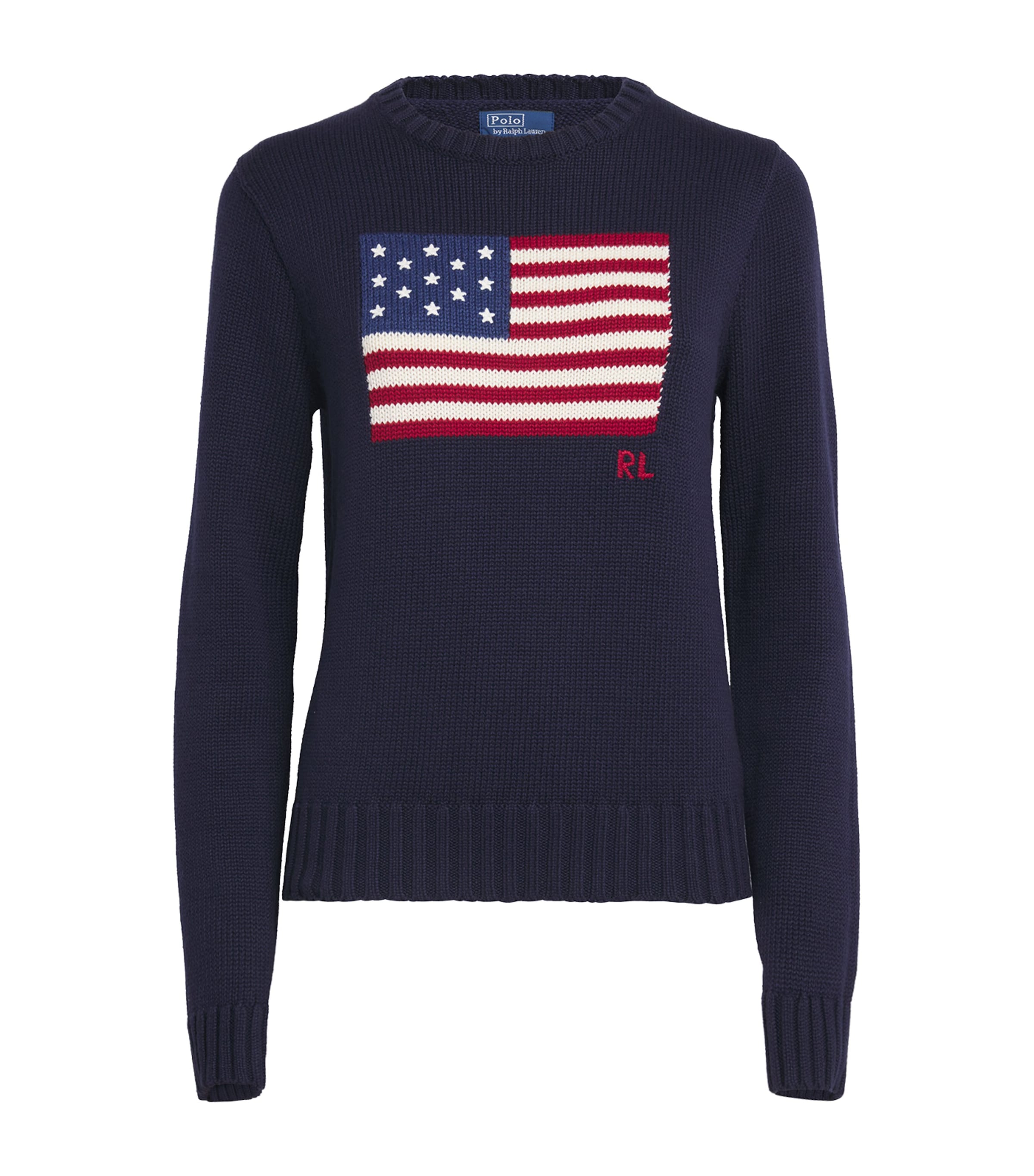 Polo Ralph Lauren Long Sleeve Crew Neck Polo Jumper In Navy