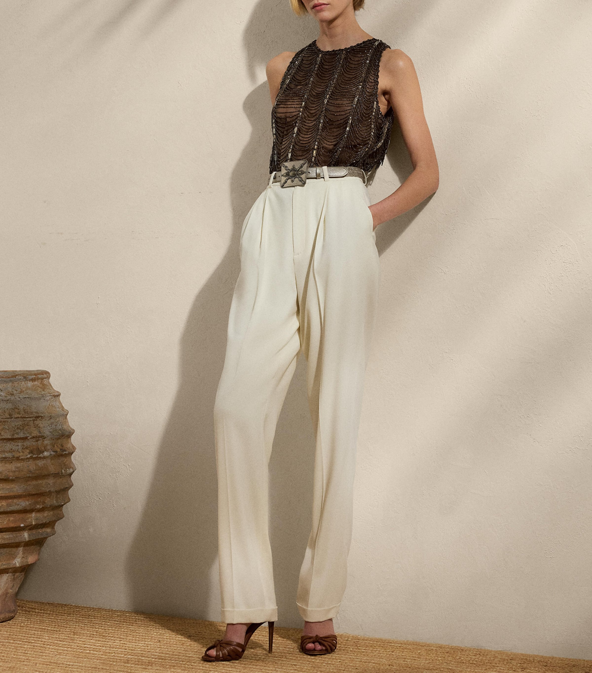 Tulle Beaded Top COCOA MULTI Image 2