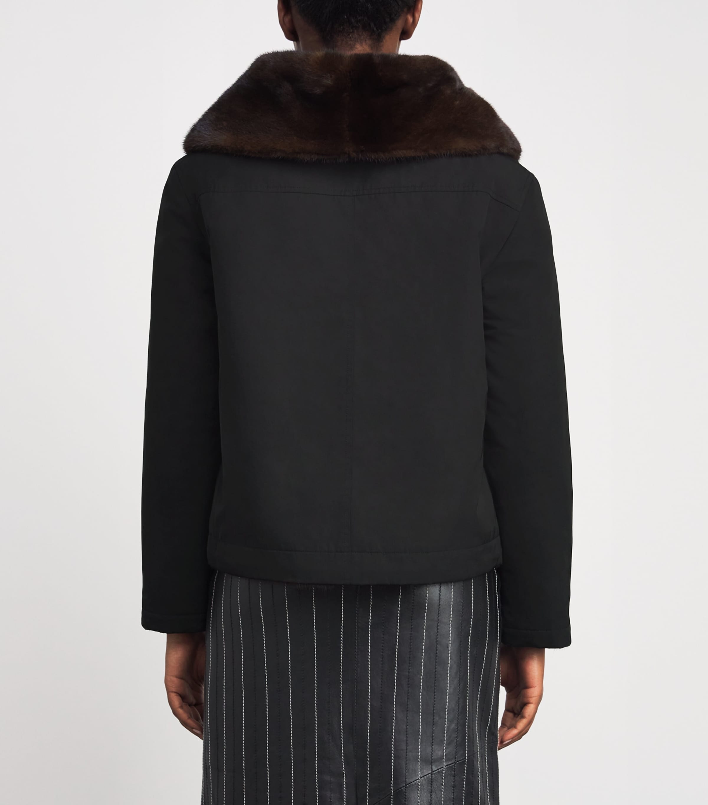 Yves Salomon Womens Down-Mink Reversible Puffer Jacket (60cm) Image 4