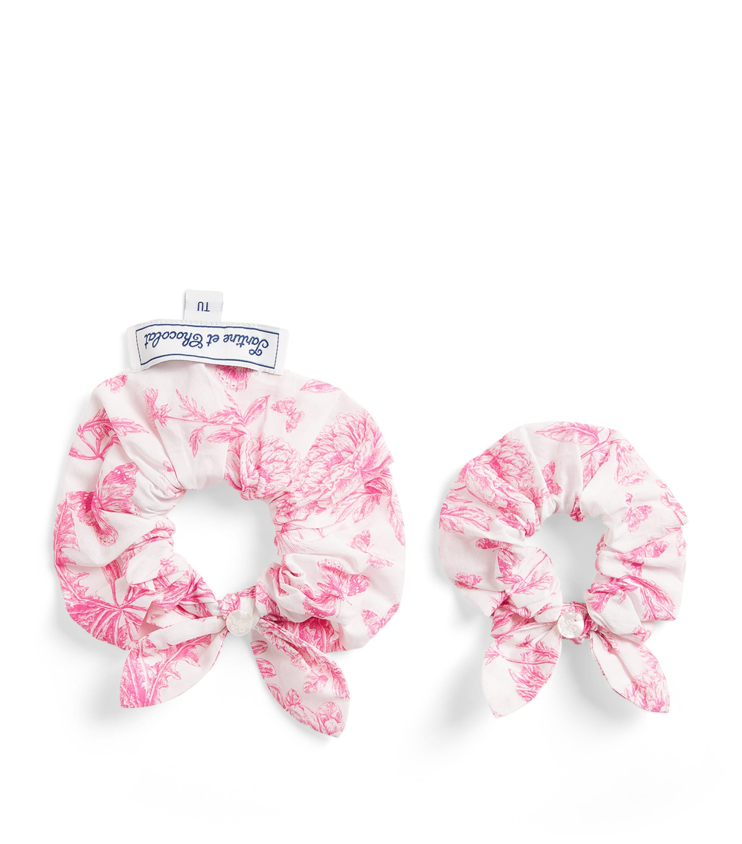 Tartine et Chocolat Toile de Jouy Scrunchie Set Hibiscus Image 1