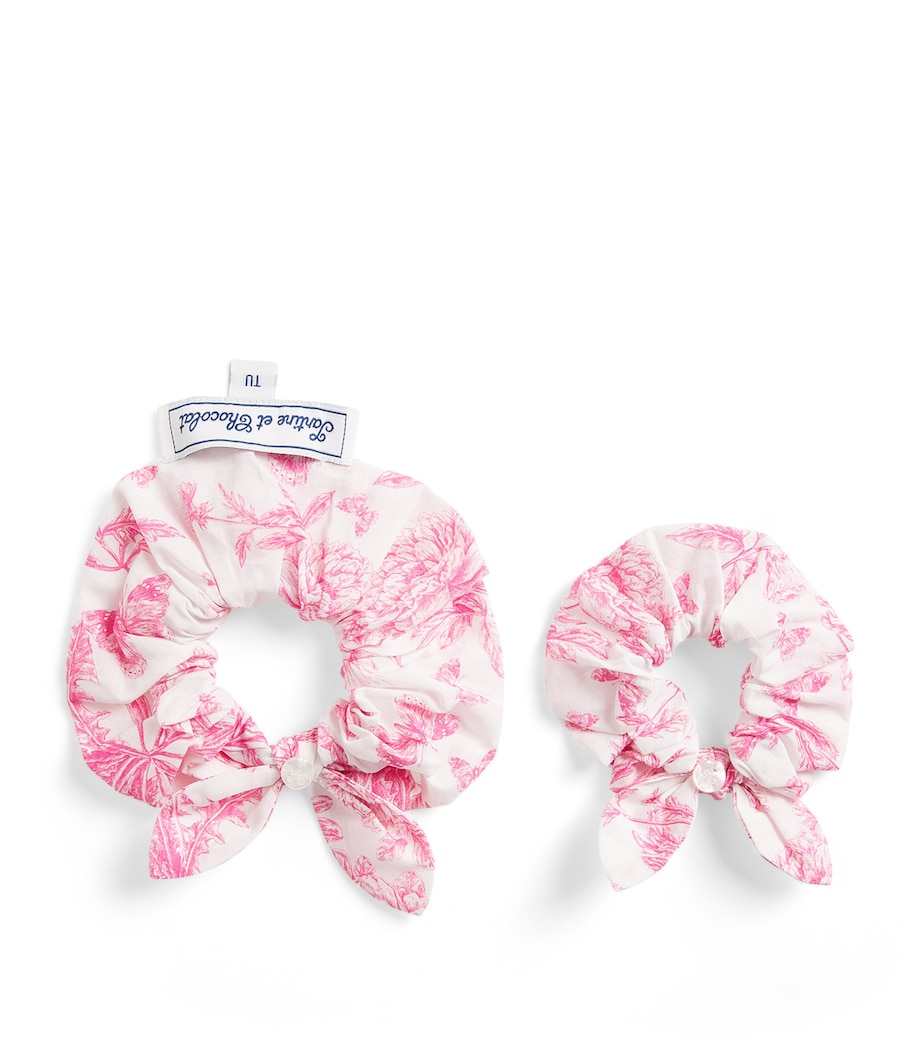 Tartine et Chocolat Toile de Jouy Scrunchie Set Hibiscus Image 1