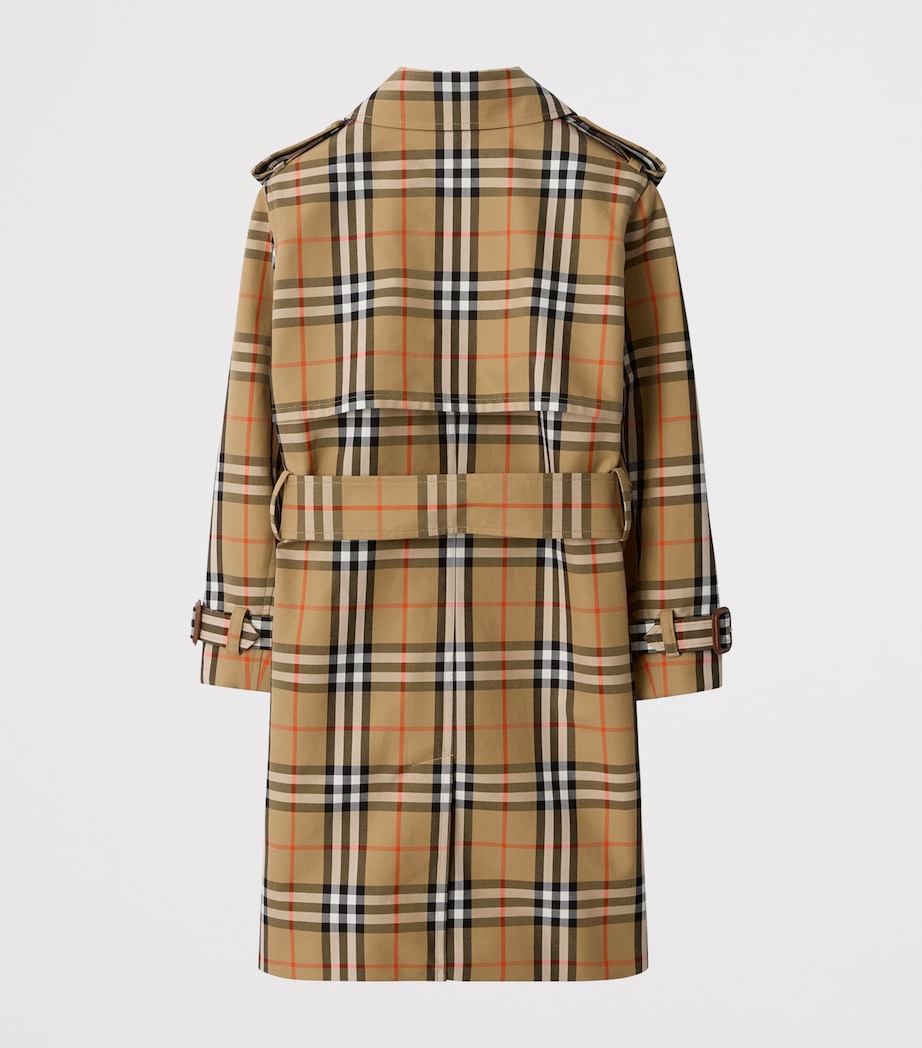 Cotton Check Trench Coat (3-12 Years) SAND IP CHECK Image 3