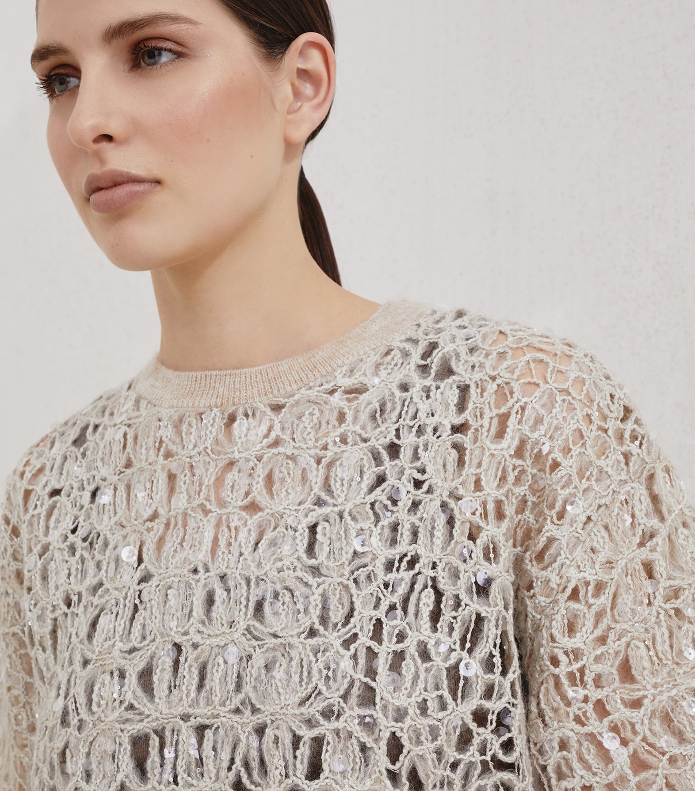 Open-Weave Embellished Sweater CRI71 Image 6