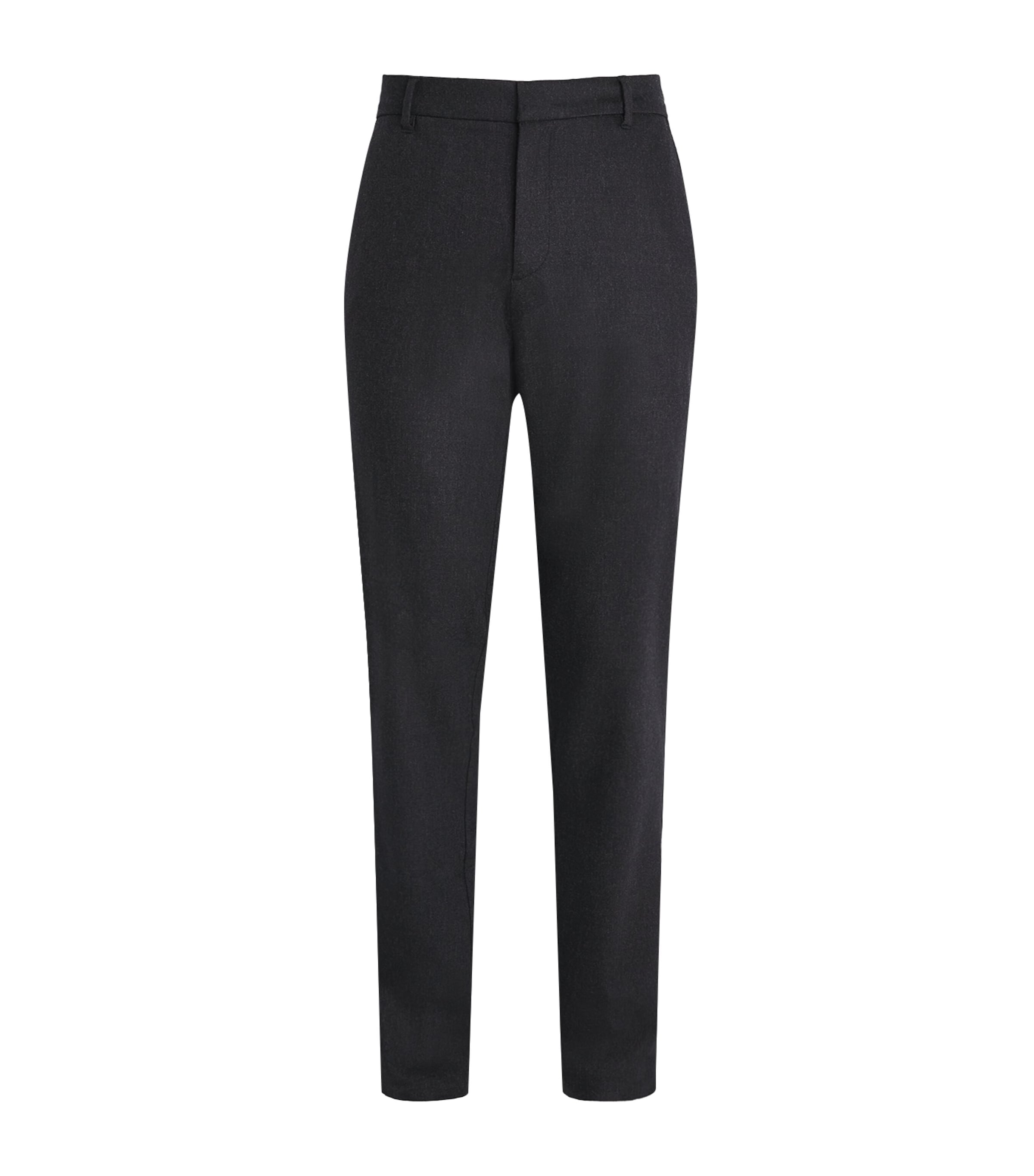 Wool-Cashmere Straight Trousers CHARCOAL MELANGE Image 1
