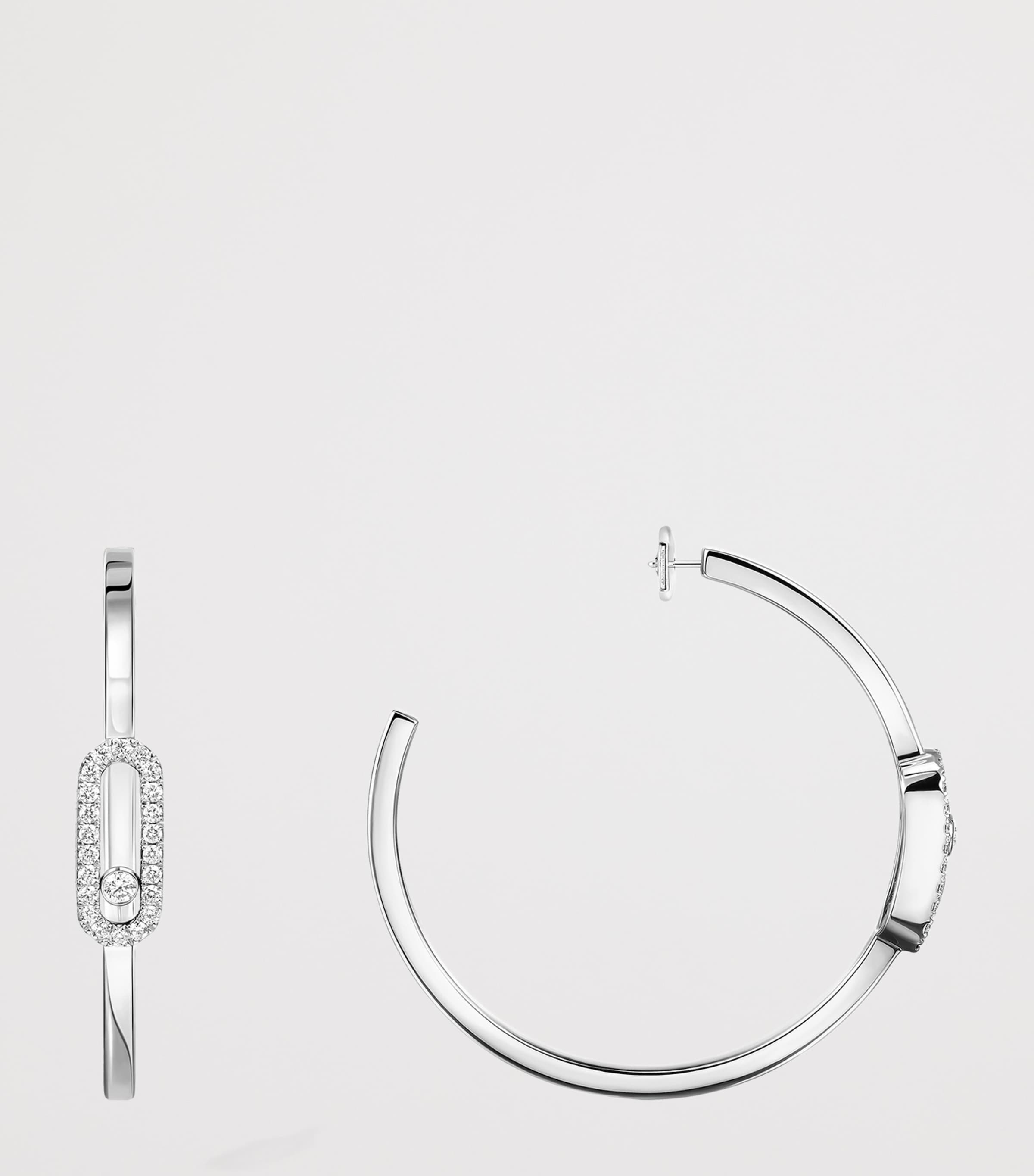 Messika Move Uno White Gold and Diamond Hoop Earrings (0.29ct) White Gold Image 3