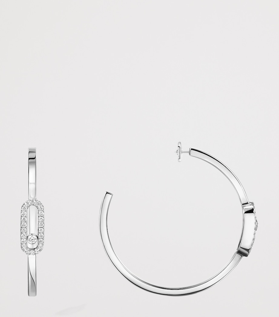 Messika Move Uno White Gold and Diamond Hoop Earrings (0.29ct) White Gold Image 3