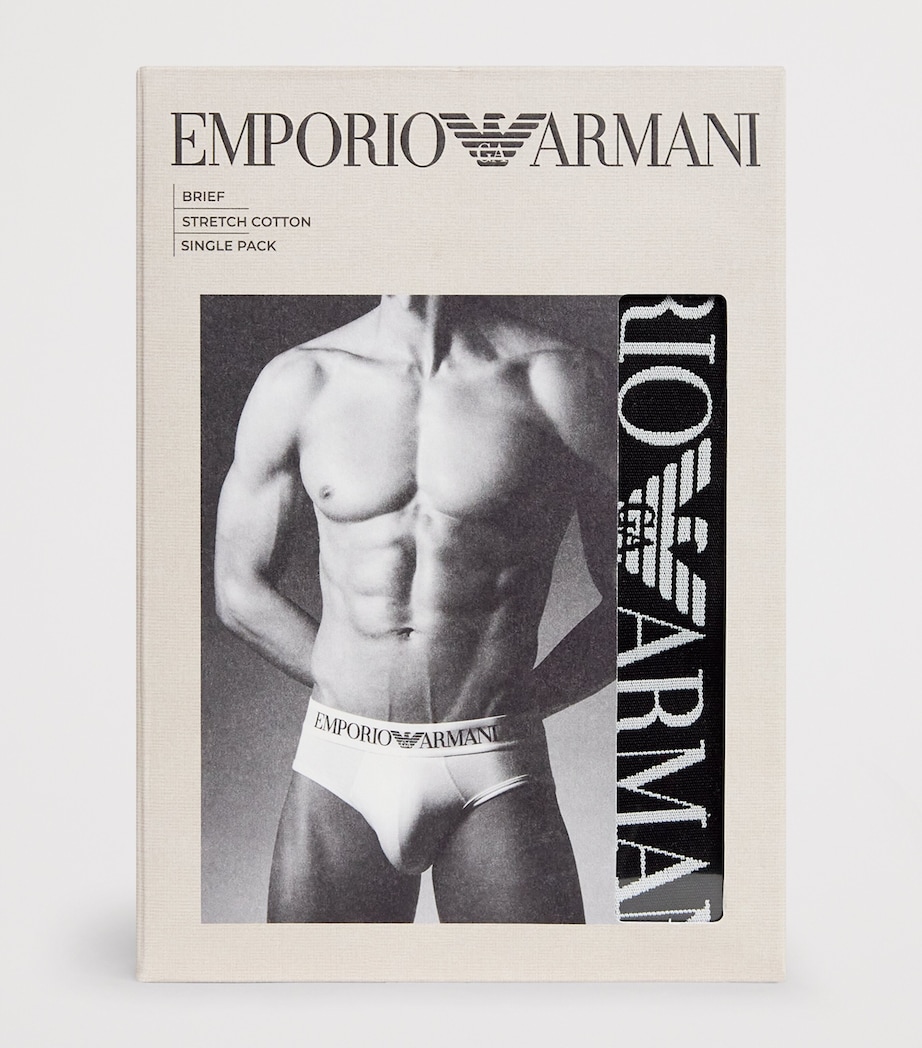 Stretch-Cotton Logo Briefs UC001 BLACK Image 4