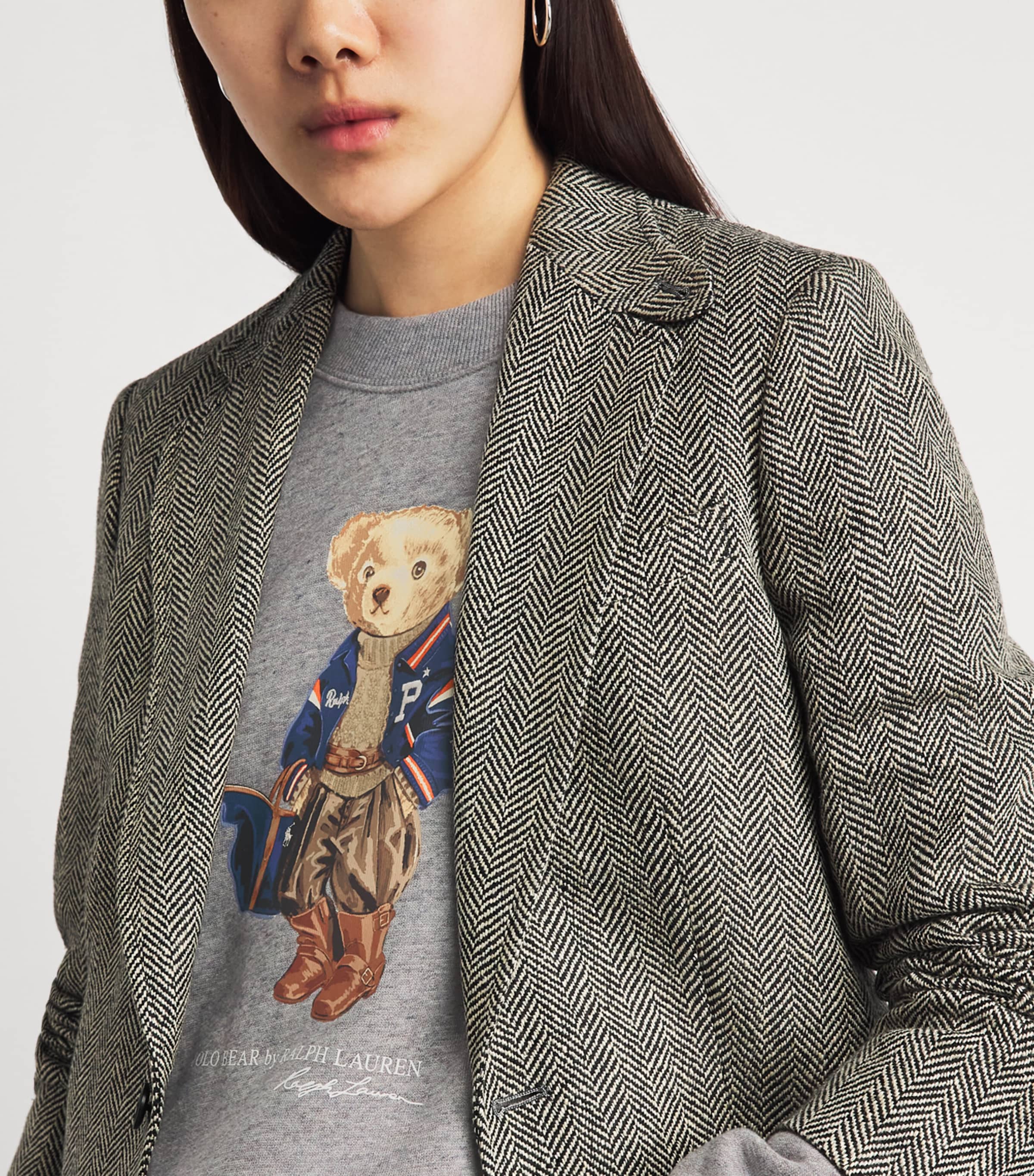 Polo Ralph Lauren Womens Polo Bear Sweatshirt Dark Vintage Heather Image 3