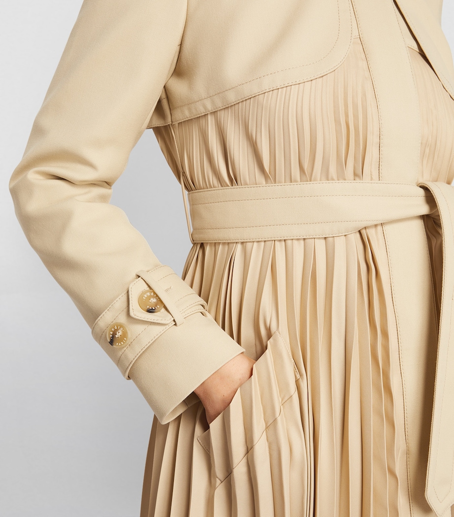 Pleated Trench Coat BEIGE Image 11