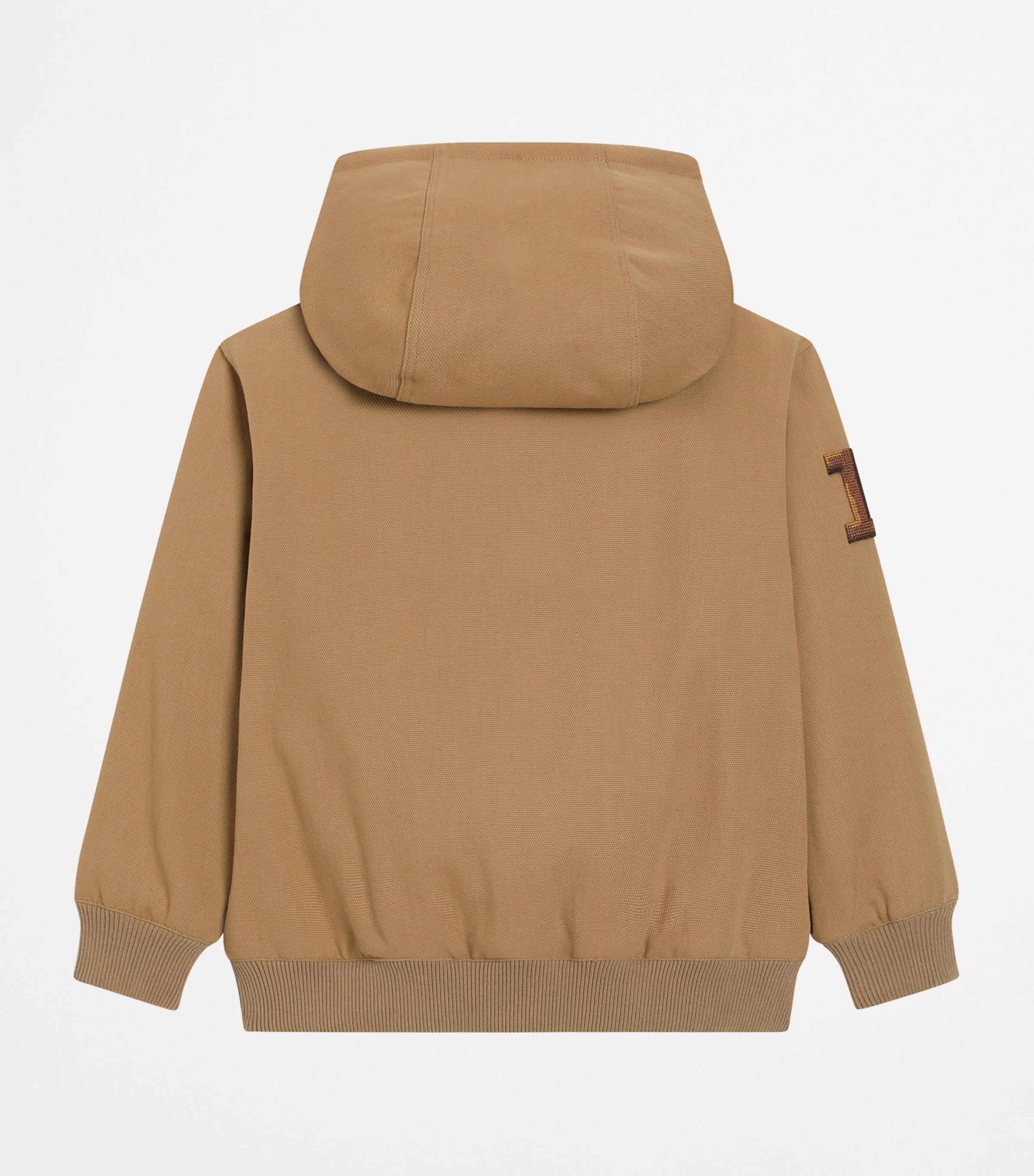 Dolce&Gabbana Kids Cotton Canvas Logo Jacket (8-12+ Years) Dark Sand Image 2