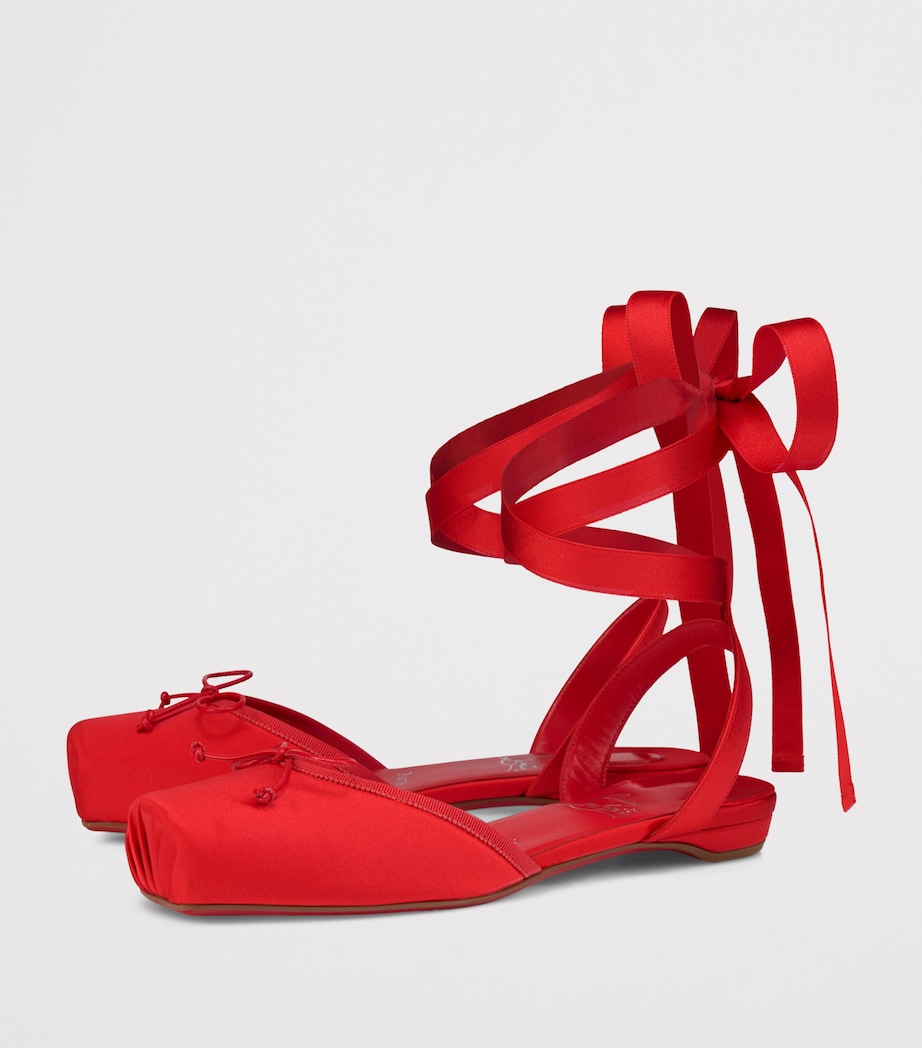 Christian Louboutin Cassia Lace-Up Satin Ballet Flats Image 2