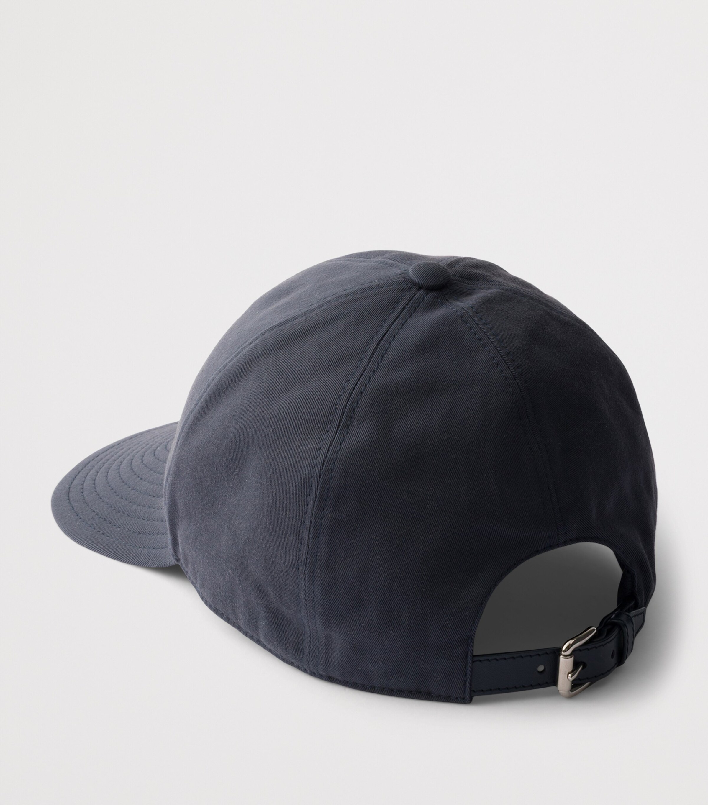 Prada Cotton Gabardine Embroidered Baseball Cap Blue Image 2