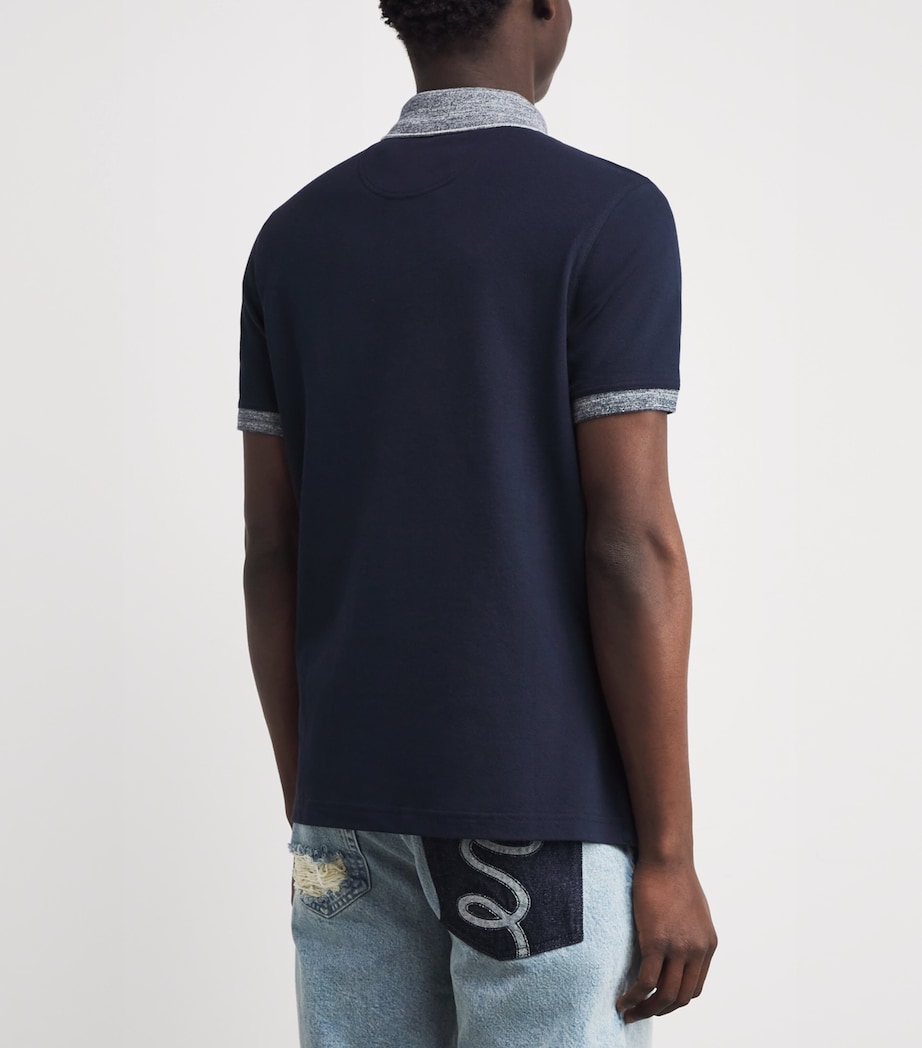 Barbour Mens Cotton Marlton Polo Shirt Navy Image 4