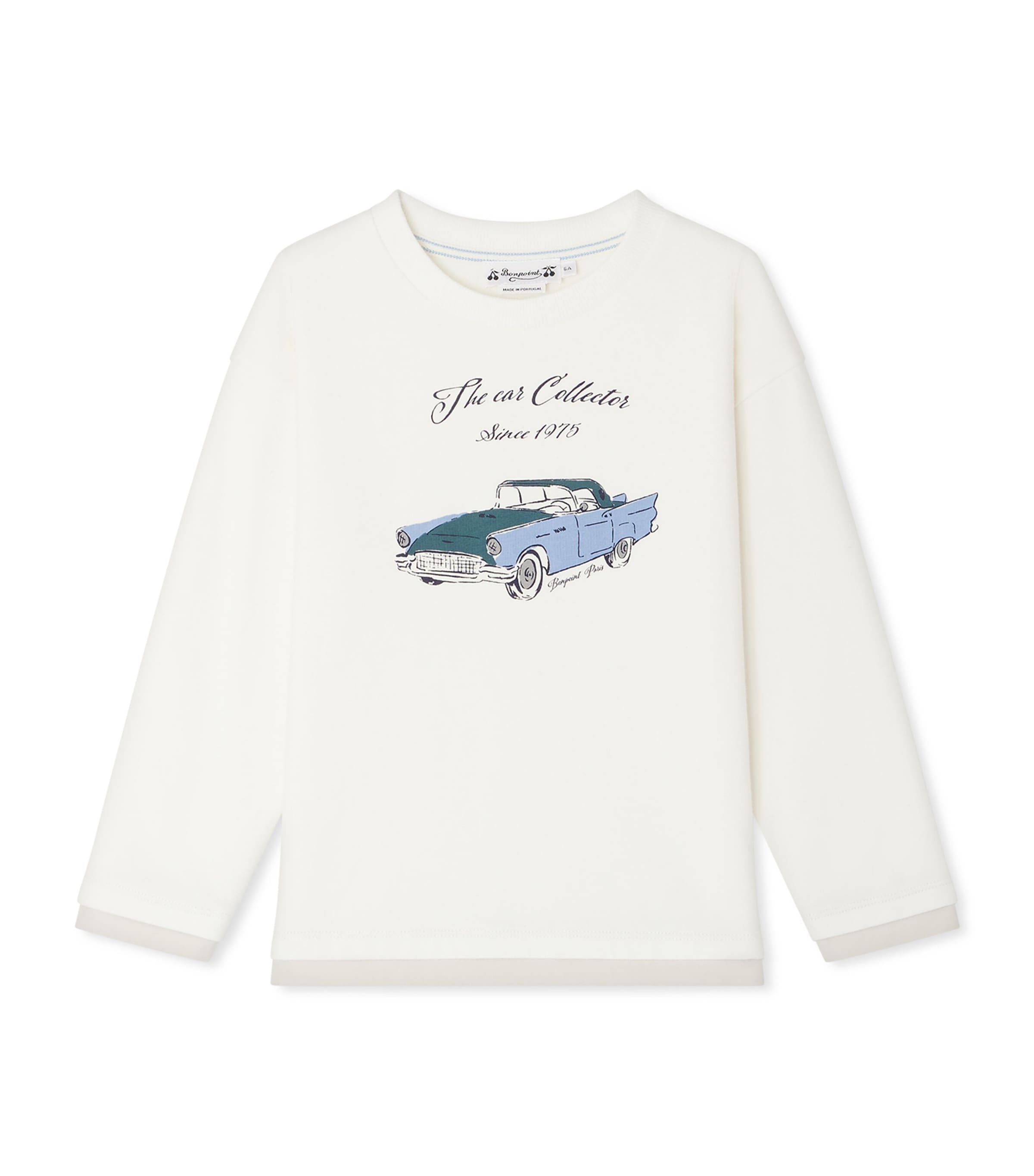 Bonpoint Car-print Long-sleeve T-shirt In White