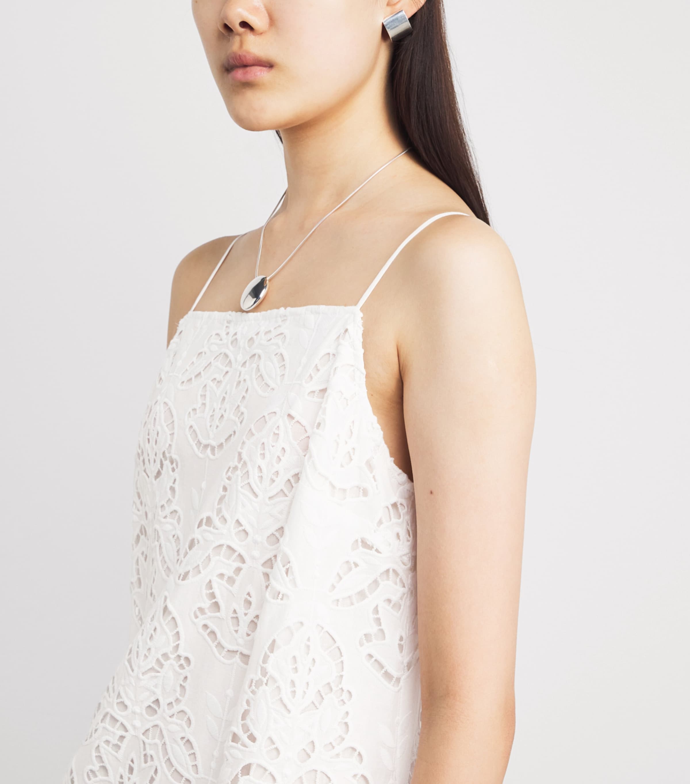 Toccin Womens Cotton Broderie Anglaise Olivera Mini Dress Optic Image 3