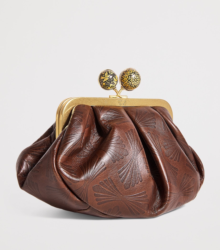 Leather Spanish Heritage Pasticcino Clutch Bag DARK BROWN Image 3