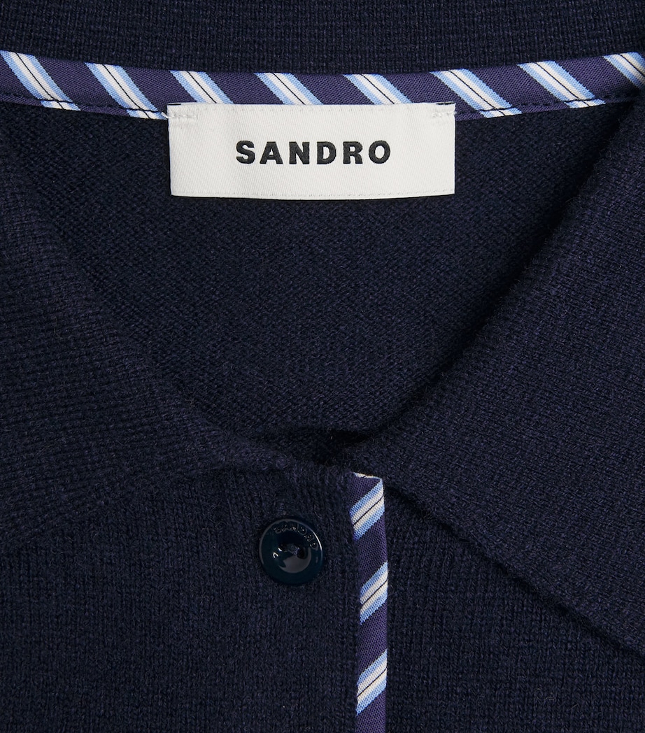 Wool-Cashmere Stripe Cardigan NAVY BLUE Image 5