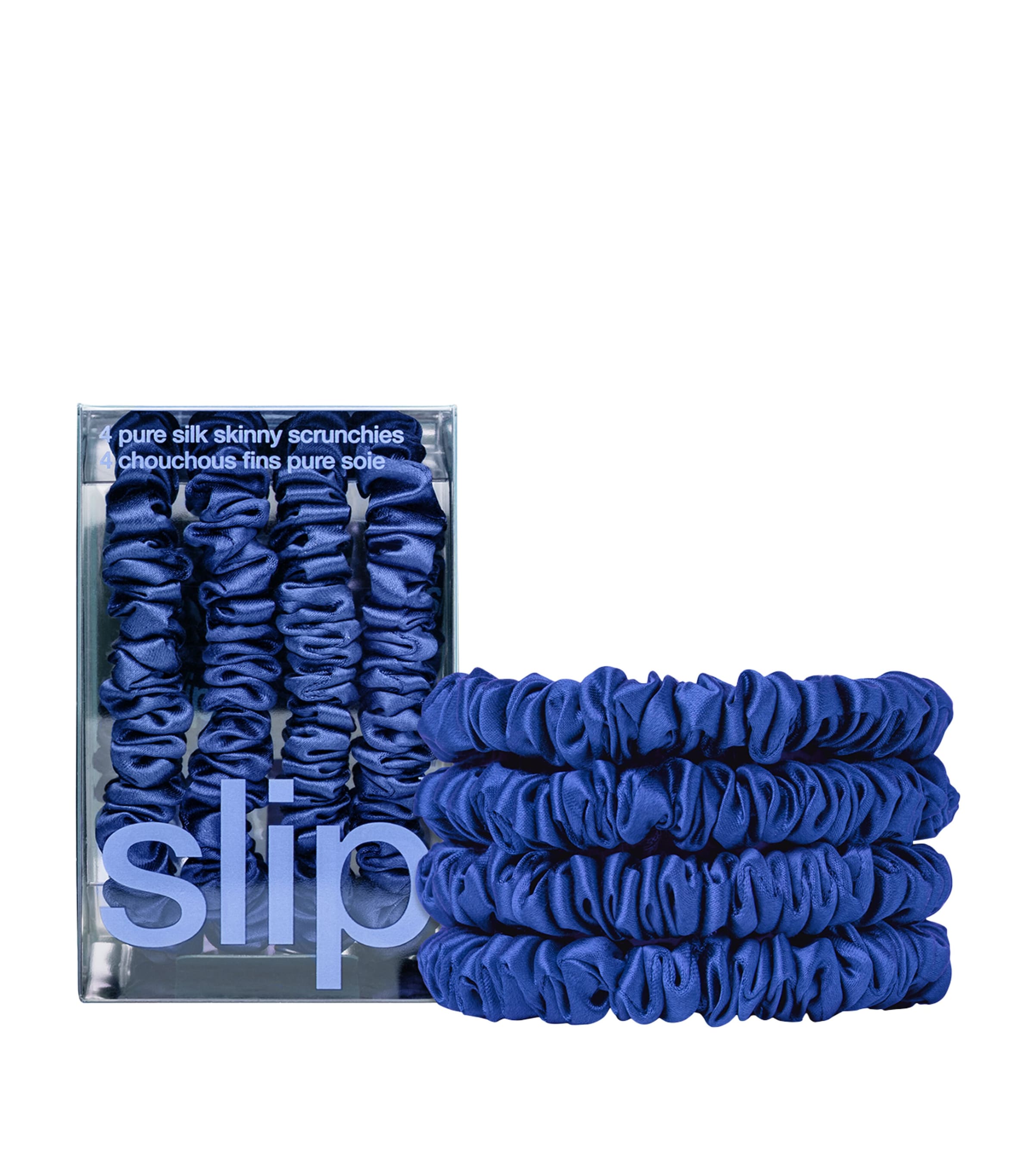 Slip Pure Silk Skinny Scrunchies (Set of 4) Royal Blue Image 1