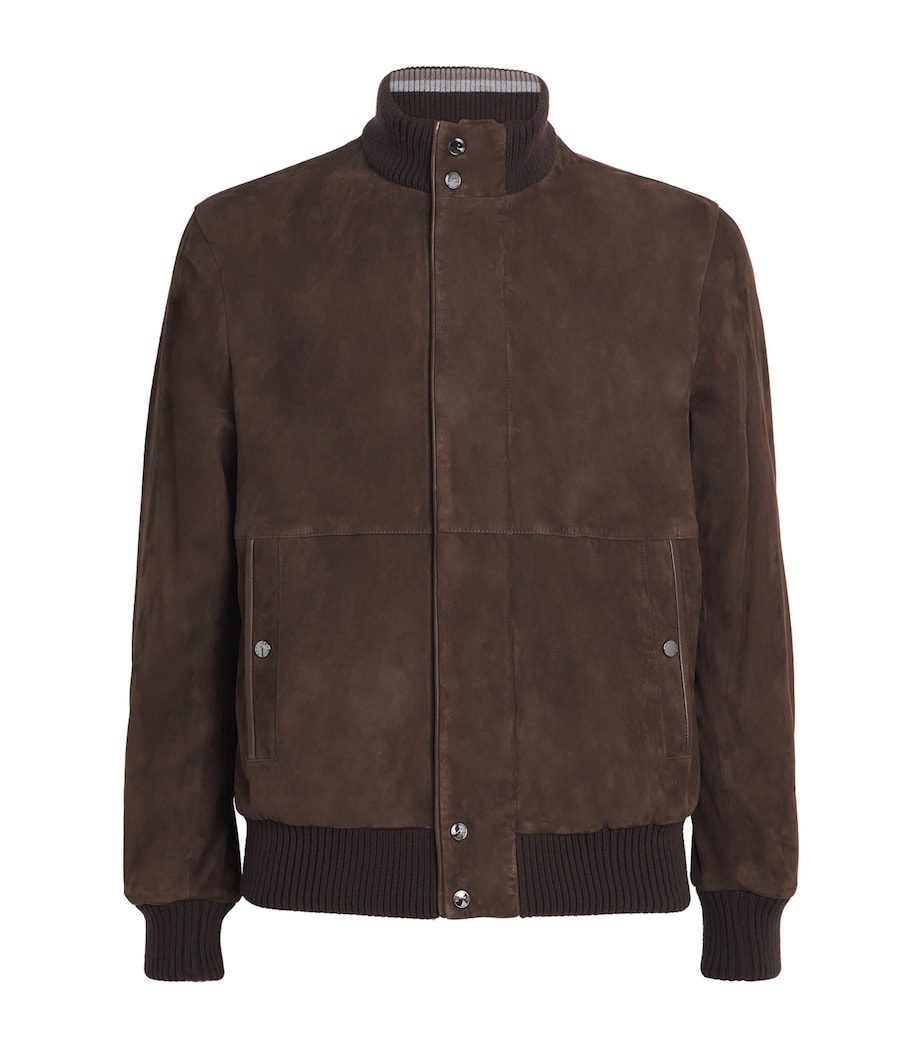 Aqualeather Suede Bomber Jacket 696CHESTNUT BROWN Image 1